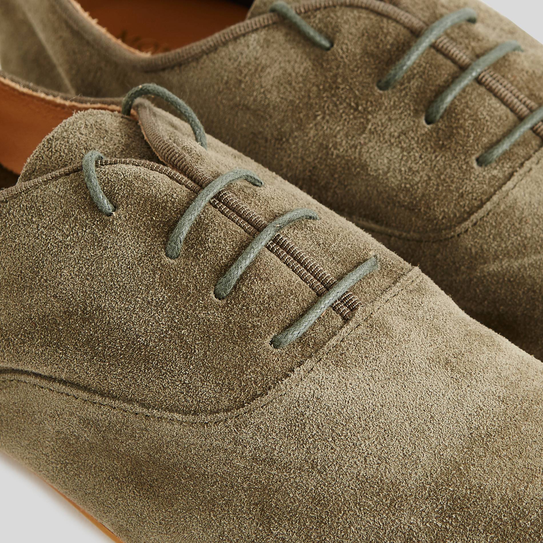 Derbies en cuir suédé, Kaki, large image number 2.0