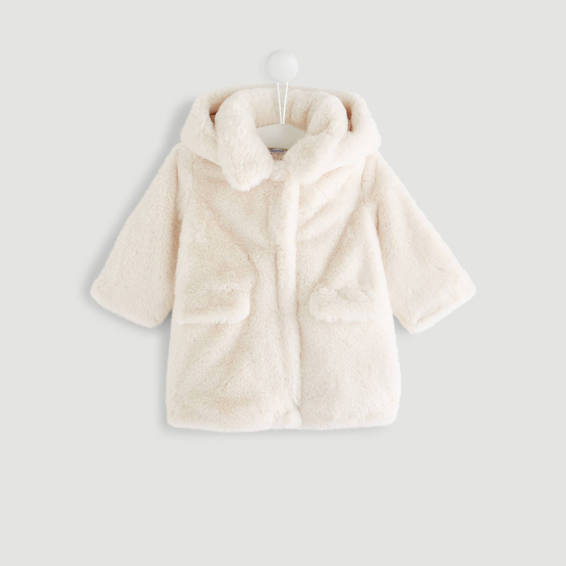 Manteau fausse fourrure, Ecru, large image number 0