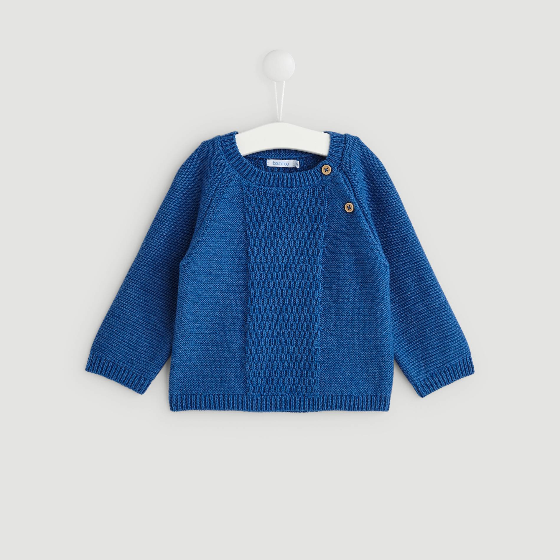 Pull en point fantaisie, Bleu, large image number 0