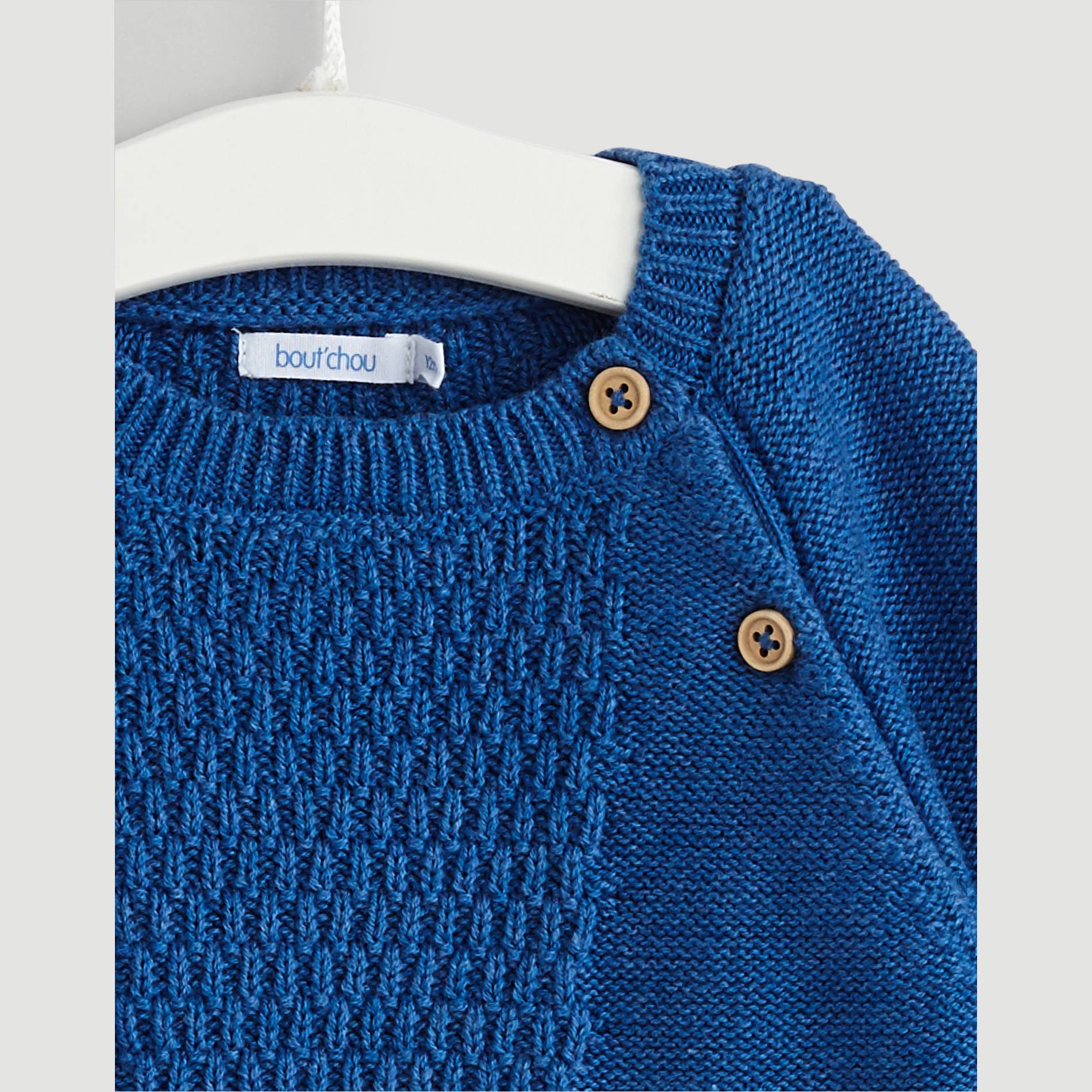 Pull en point fantaisie, Bleu, large image number 2.0