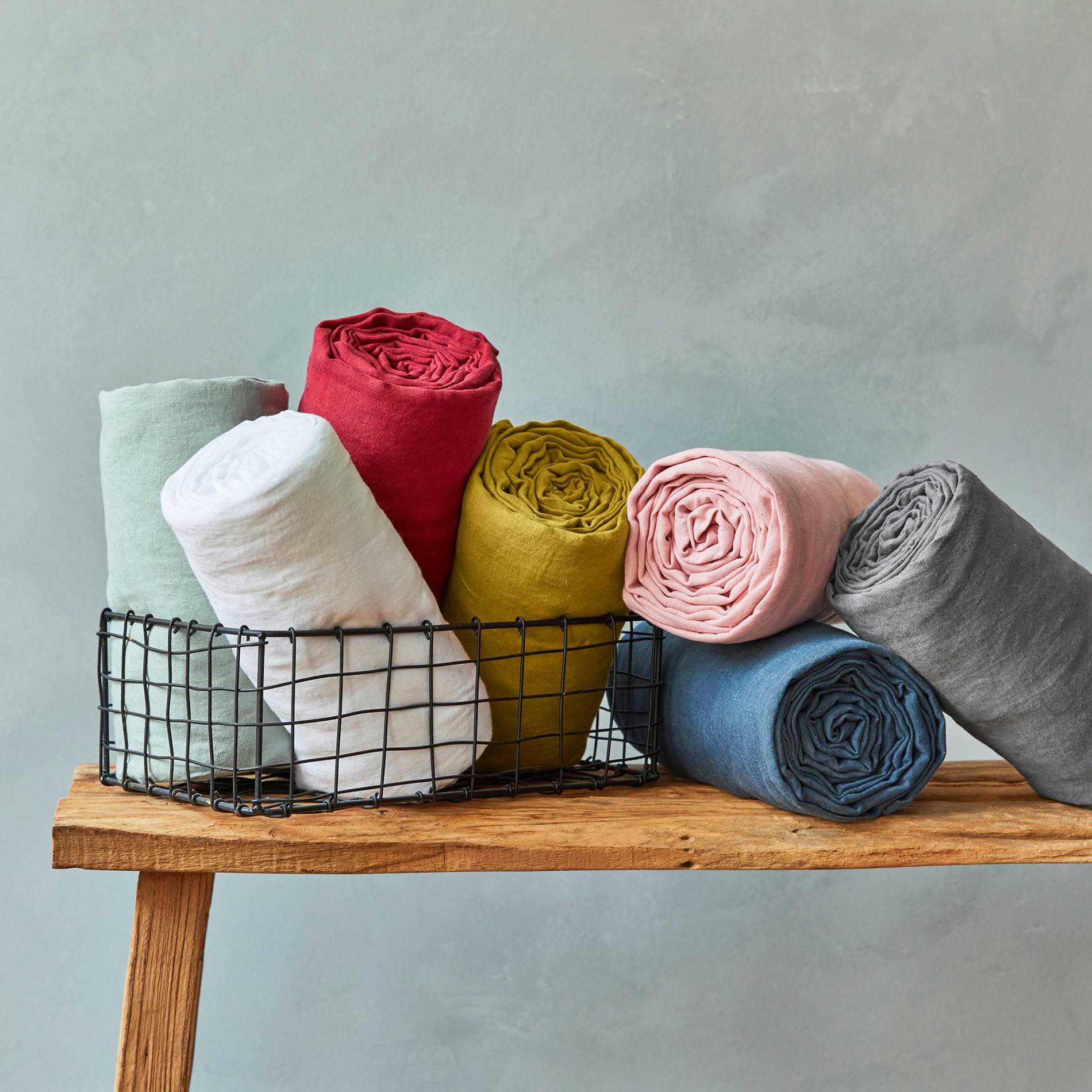 Drap housse 2 personnes, 140x190cm, lin lavé, exclusivité web, Bleu marine, large image number 2