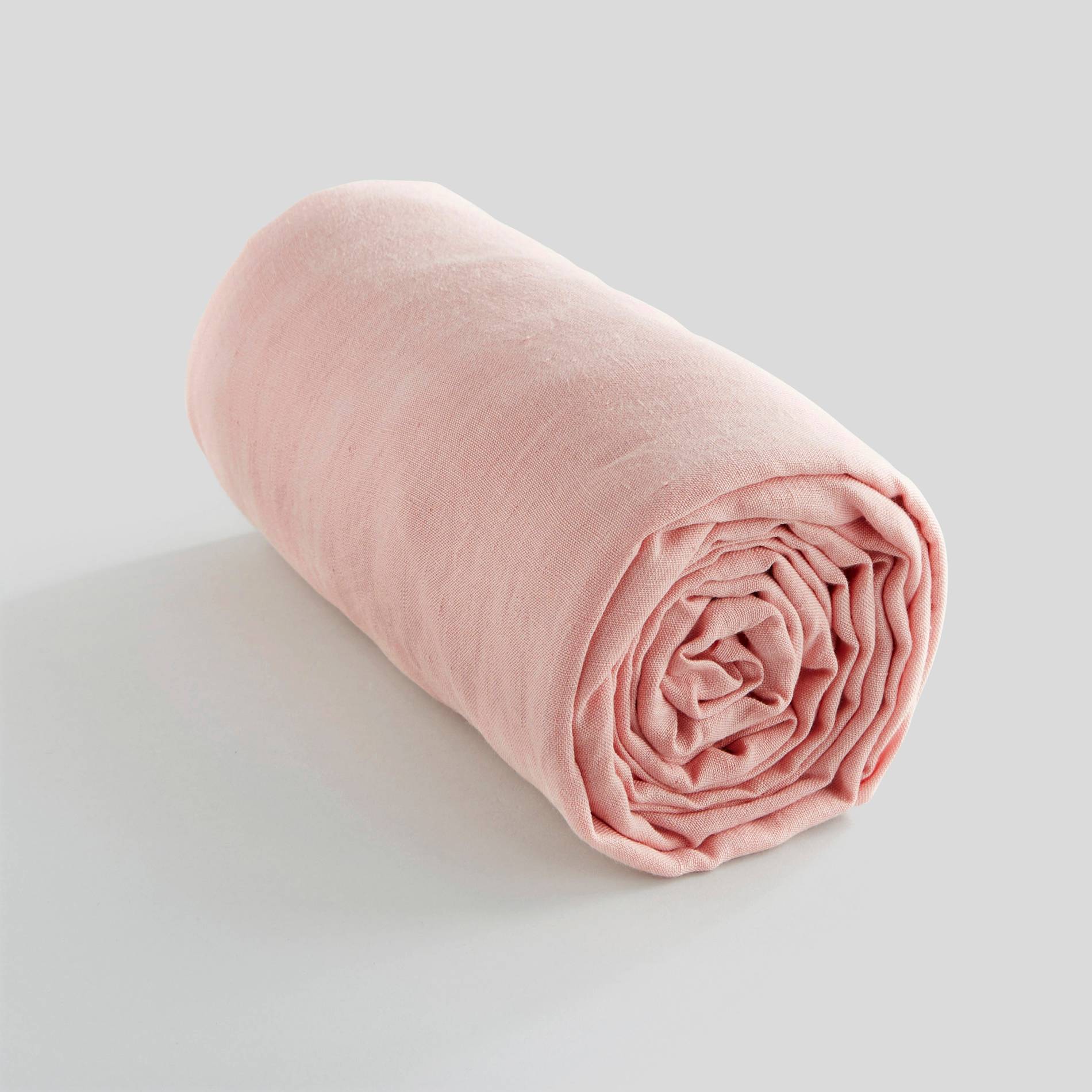 Drap housse 2 personnes, 140x190cm, lin lavé, exclusivité web, Bois de rose, large image number 0.0