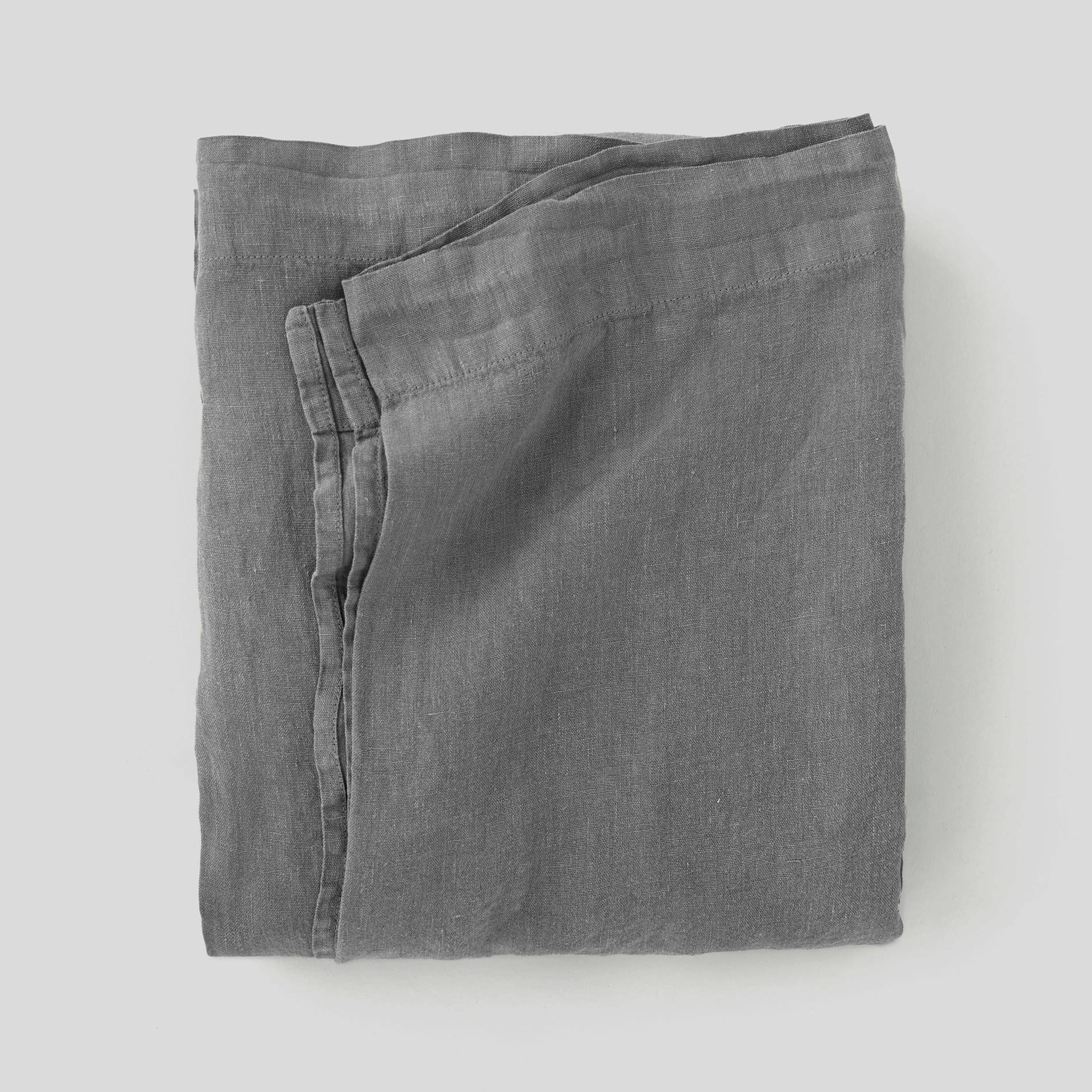 Drap plat 1 personne, 180x290cm, lin lavé, exclusivité web, Gris foncé, large image number 0