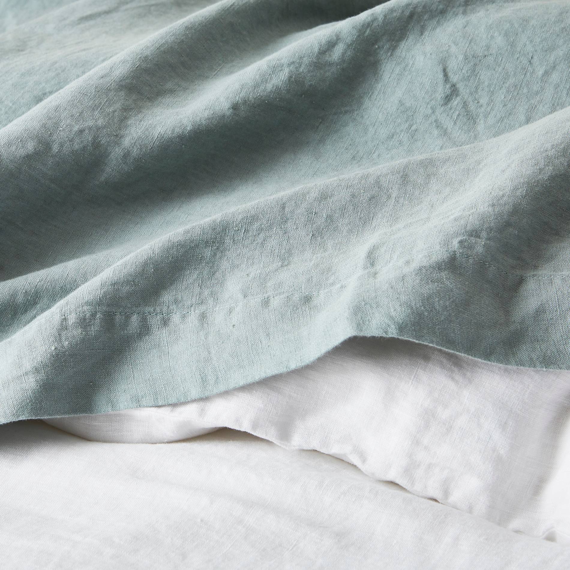 Drap plat 1 personne, 180x290cm, lin lavé, exclusivité web, Tilleul, large image number 1
