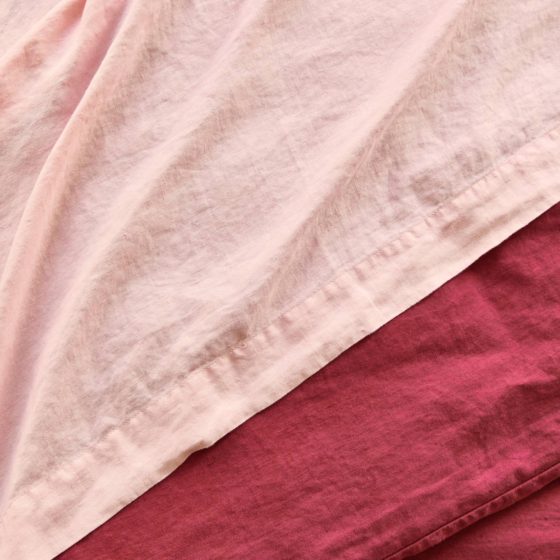 Drap plat 1 personne, 180x290cm, lin lavé, exclusivité web, Bois de rose, large image number 1