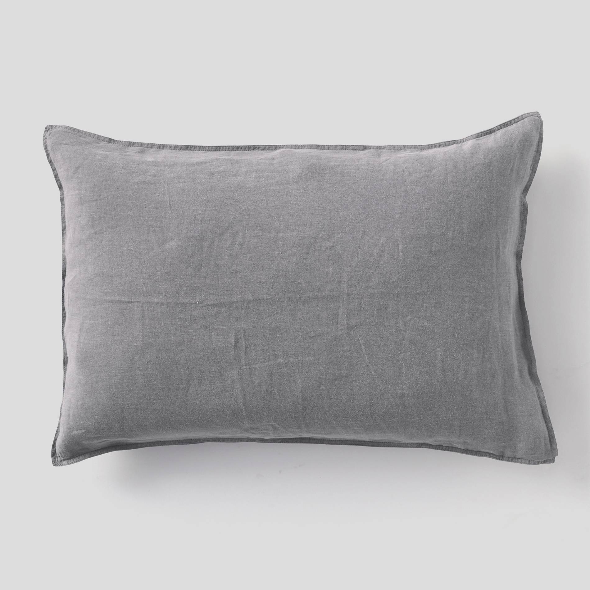 Taie rectangulaire, 50x70cm, lin, Gris foncé, large image number 0.0