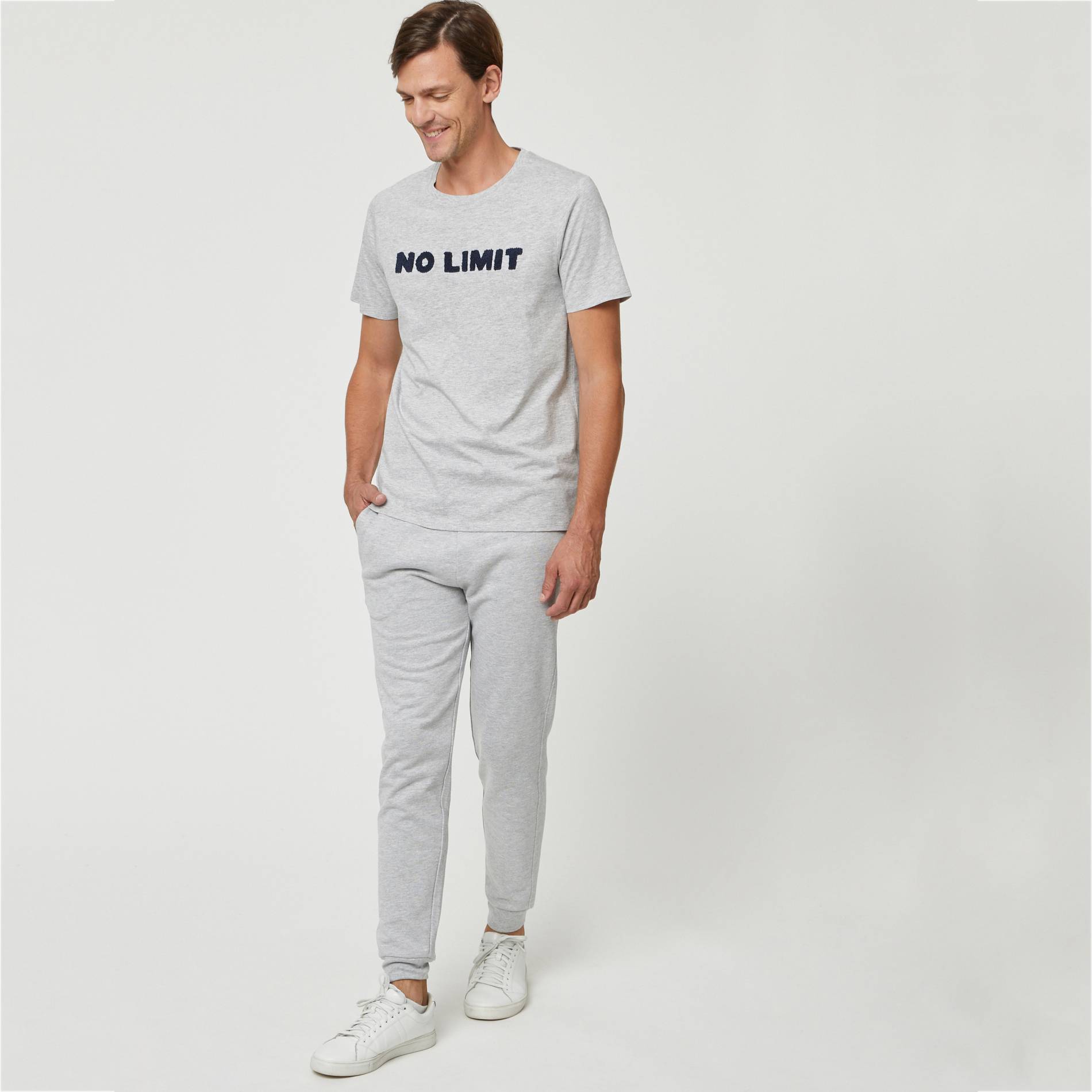 Jogging en coton BIO, Gris moyen, large image number 0