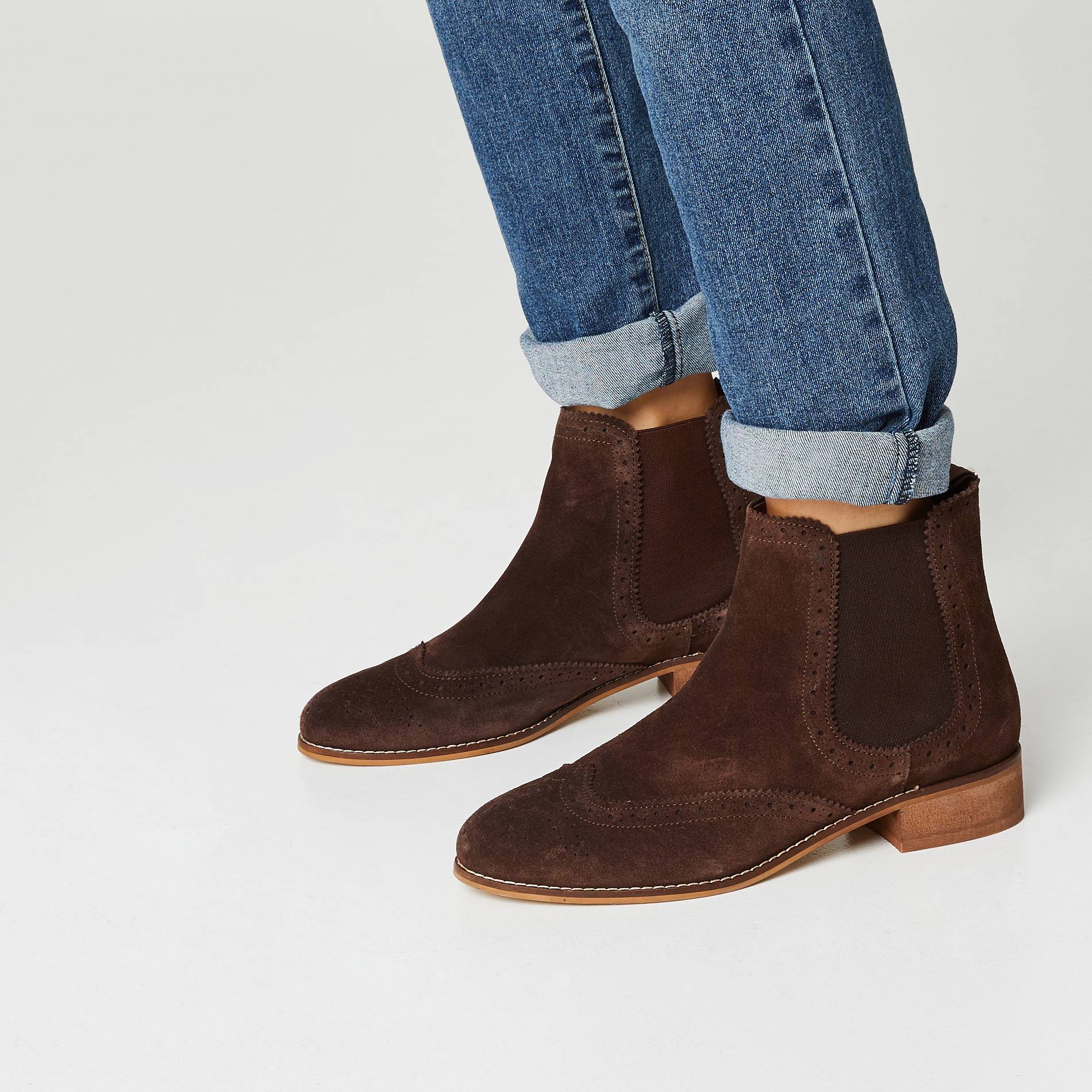 Boots en cuir, Chocolat, large image number 0