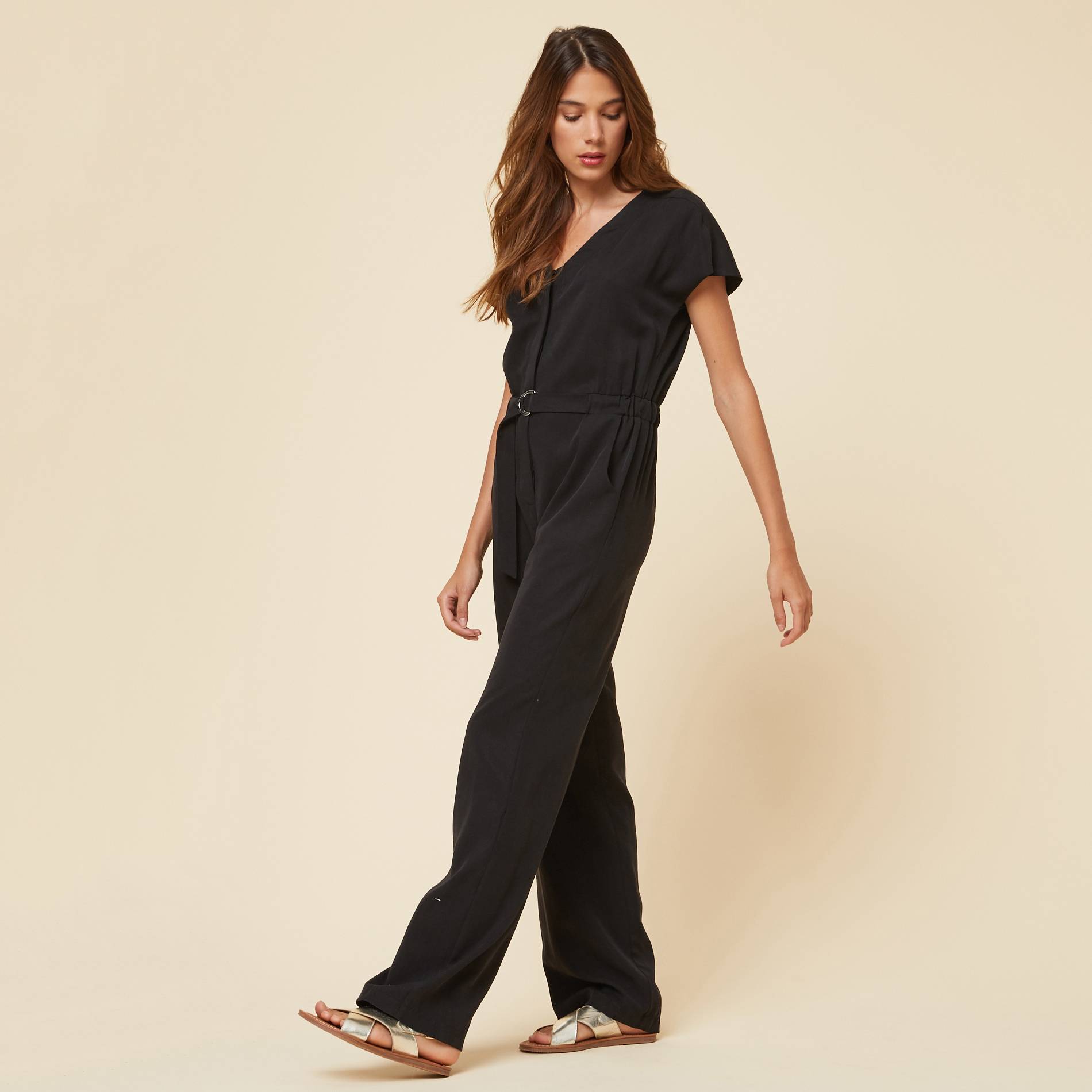 Combi-pantalon fluide, Noir, large image number 0