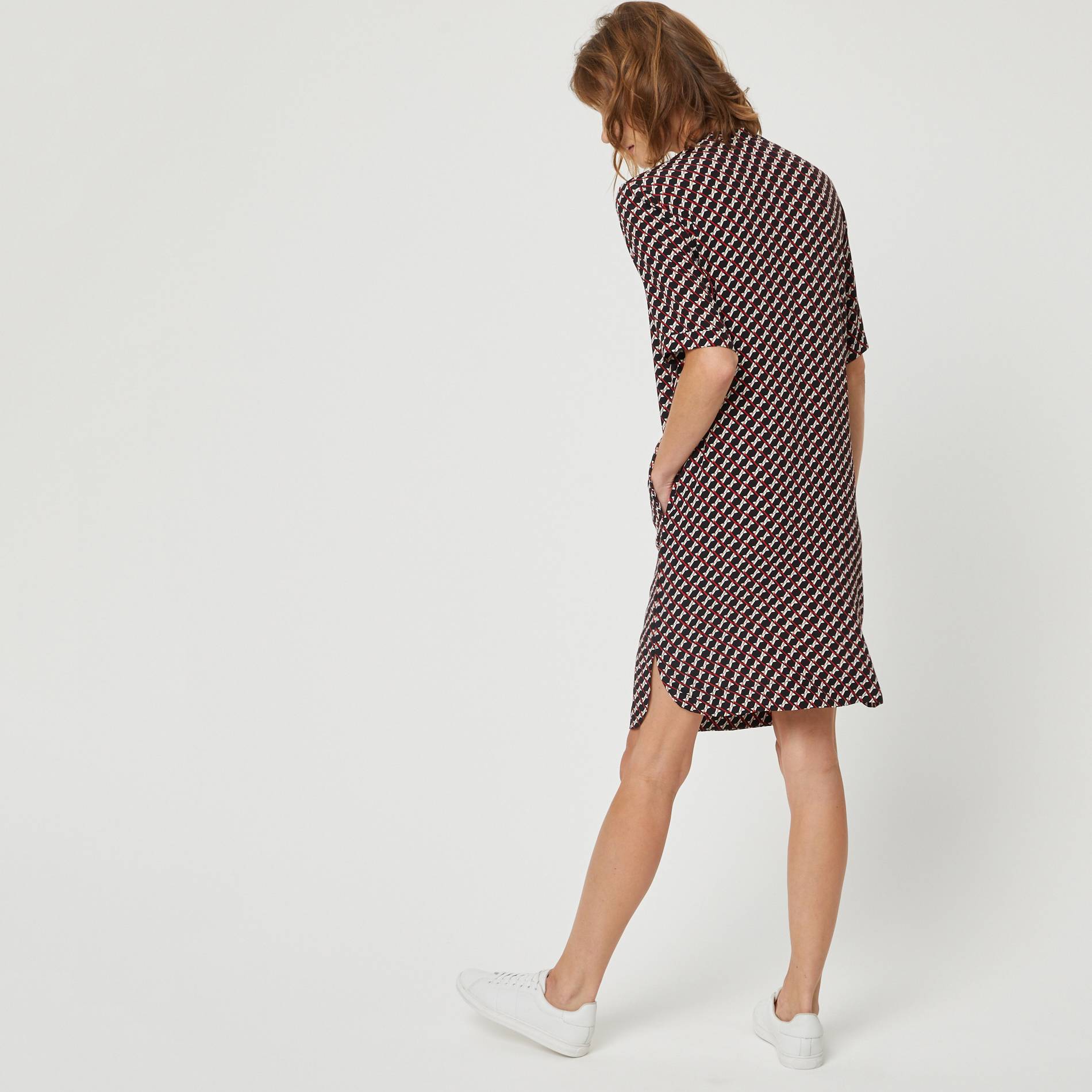 Robe en viscose crepe imprimee, Bleu marine, large image number 1