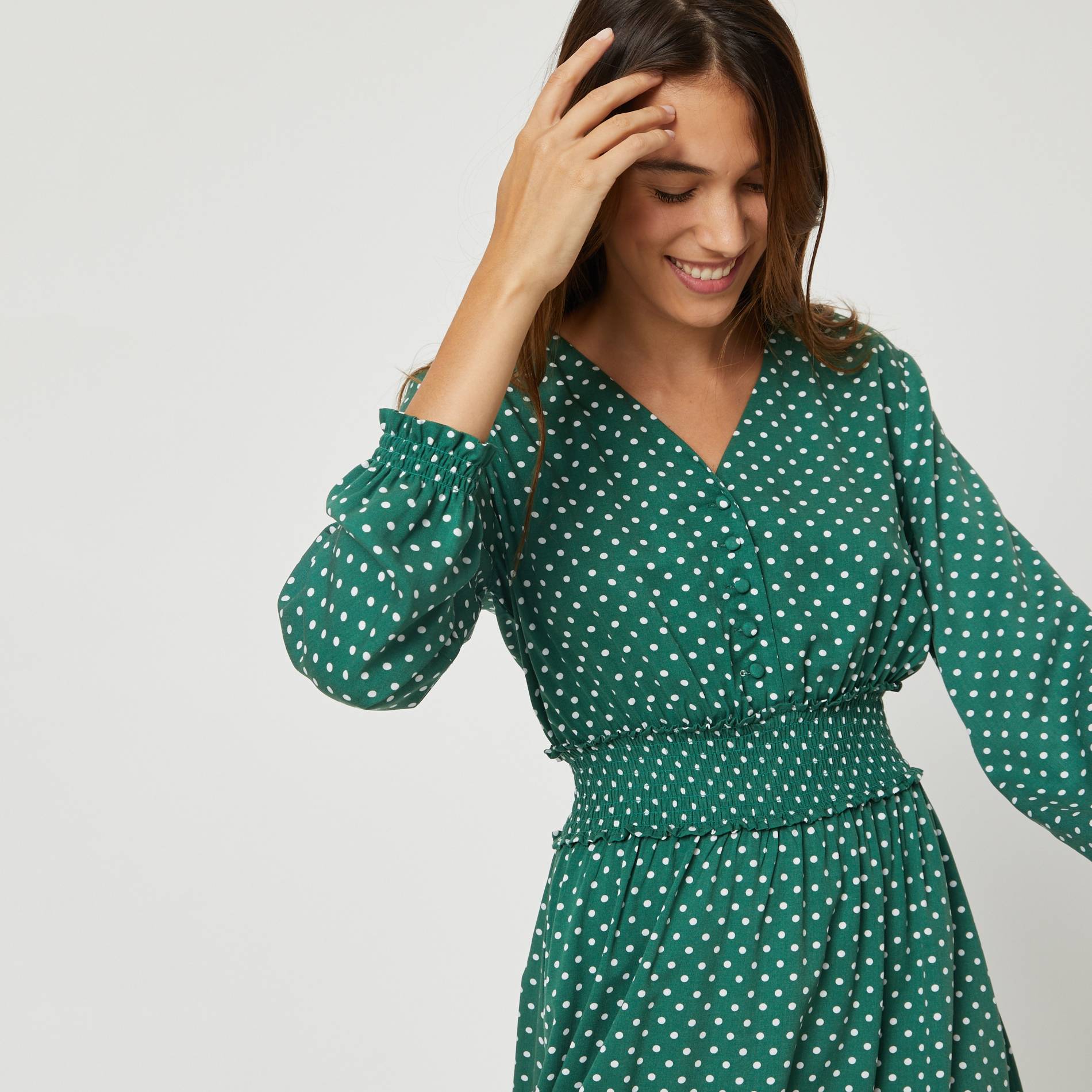Robe en viscose, Vert foncé, large image number 0