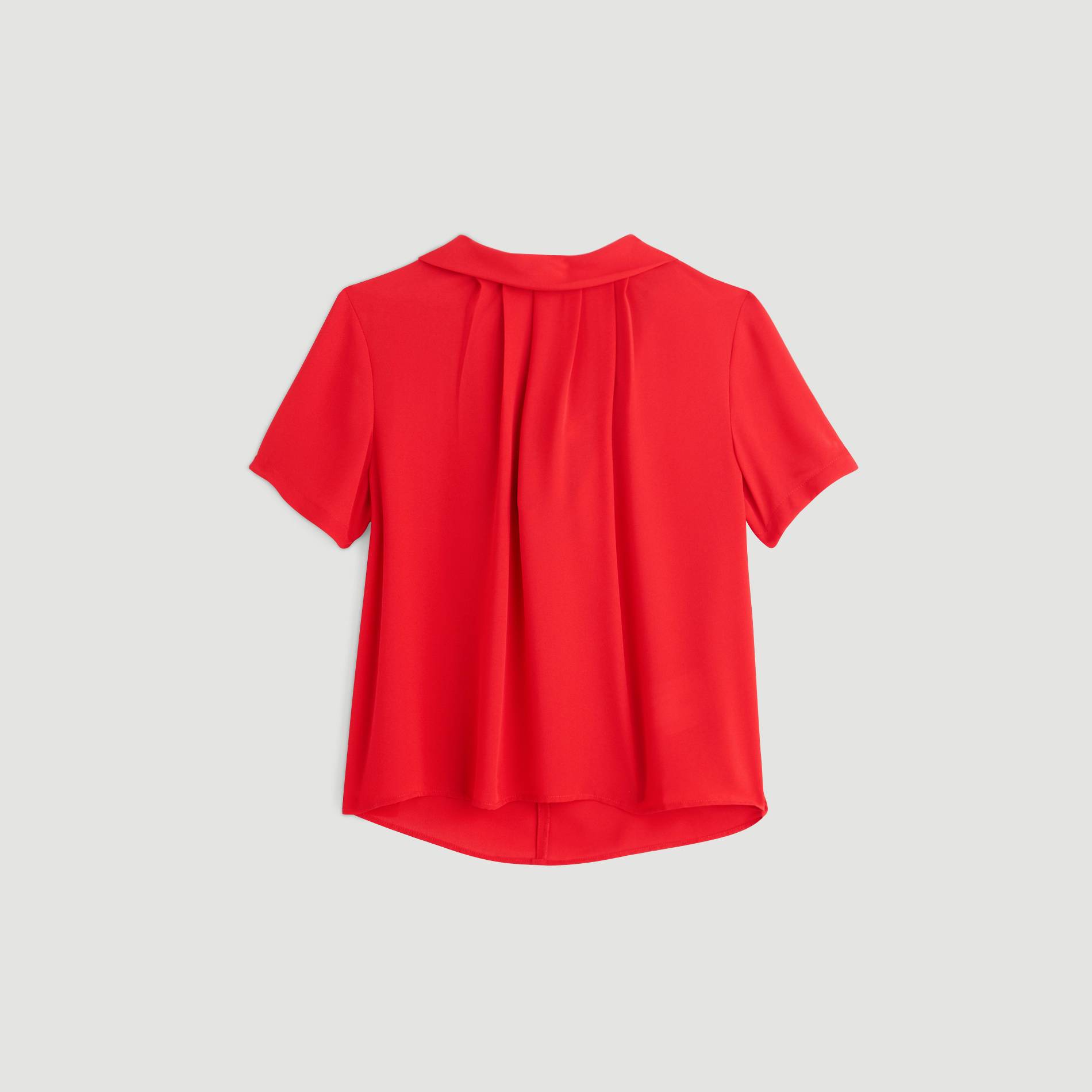 Blouse manches courtes avec lavalliere dos, Rouge, large image number 2.0