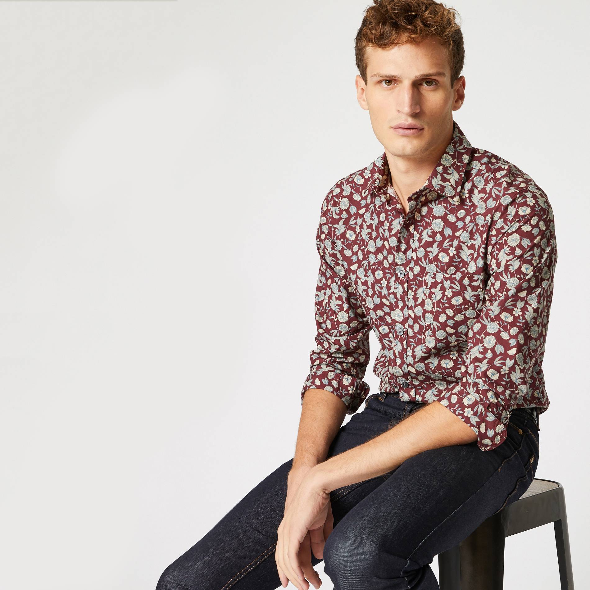 Chemise coupe slim fit, Bordeaux, large image number 0.0