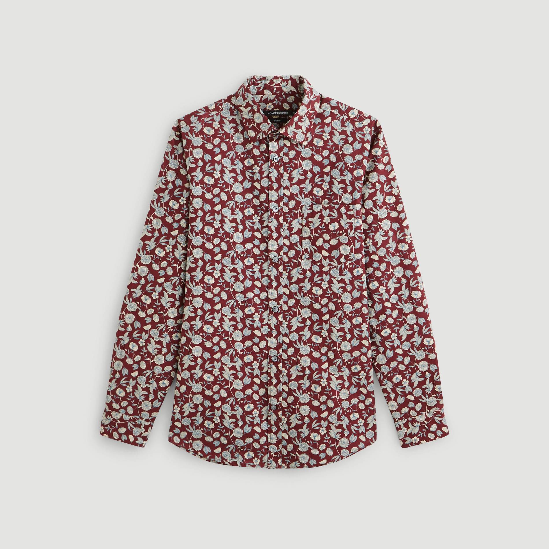 Chemise coupe slim fit, Bordeaux, large image number 2.0