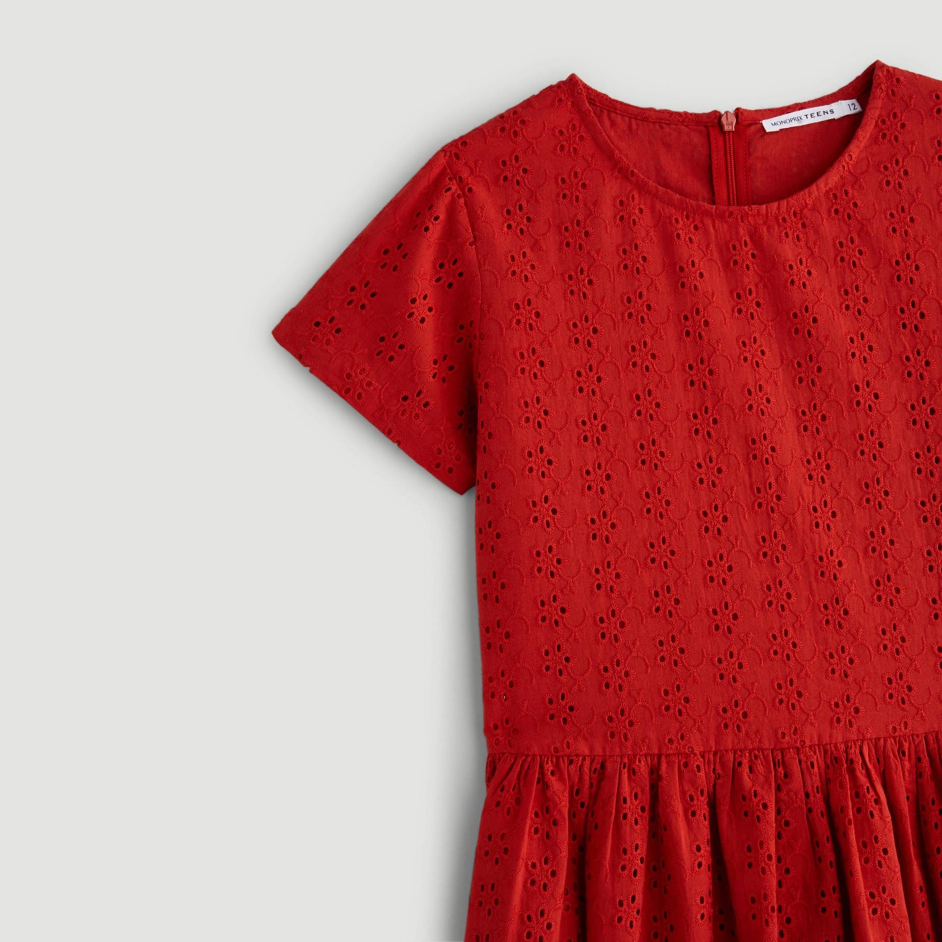 Robe en guipure, Rouge, large image number 2.0