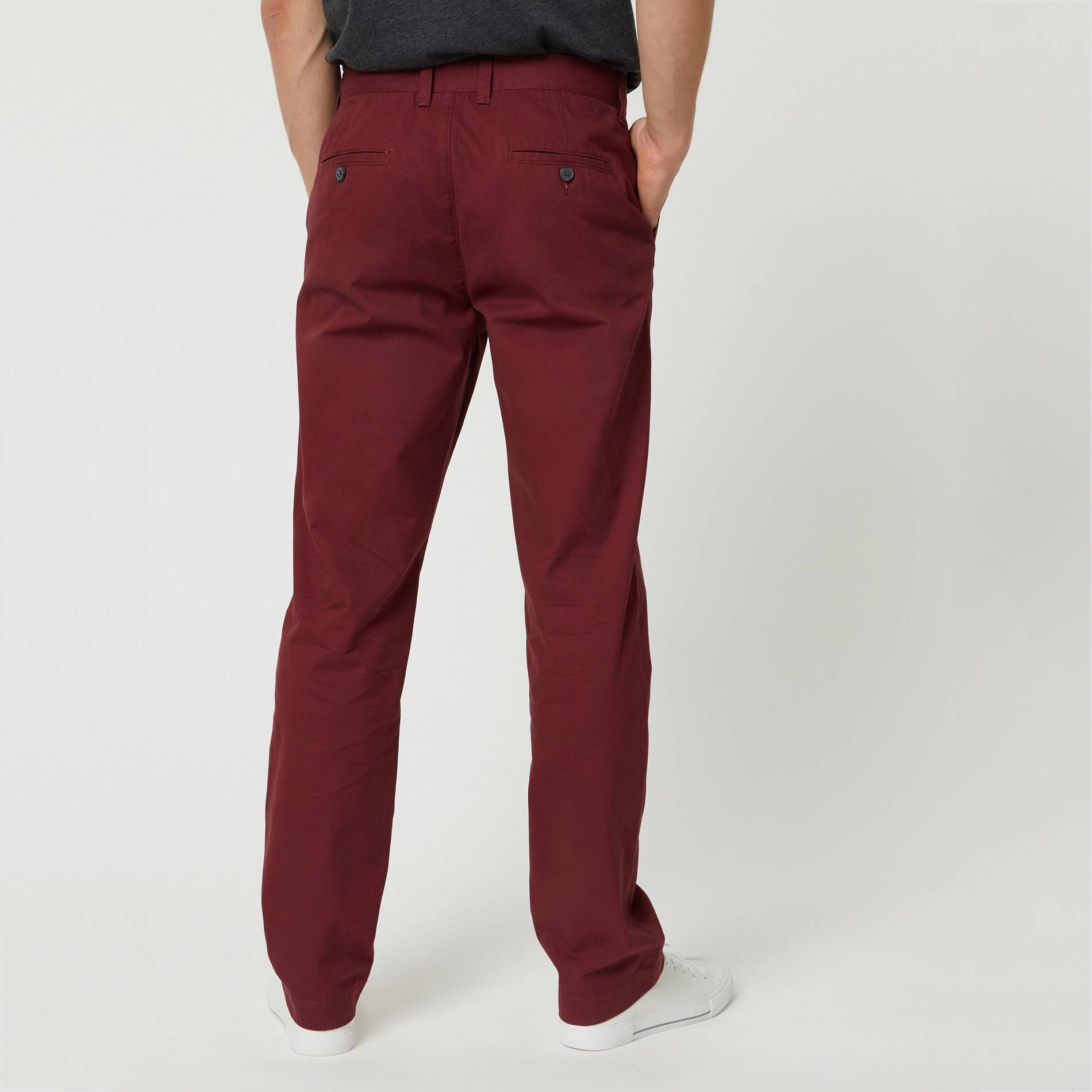 Pantalon chino coupe regular en coton BIO, Bordeaux, large image number 1.0