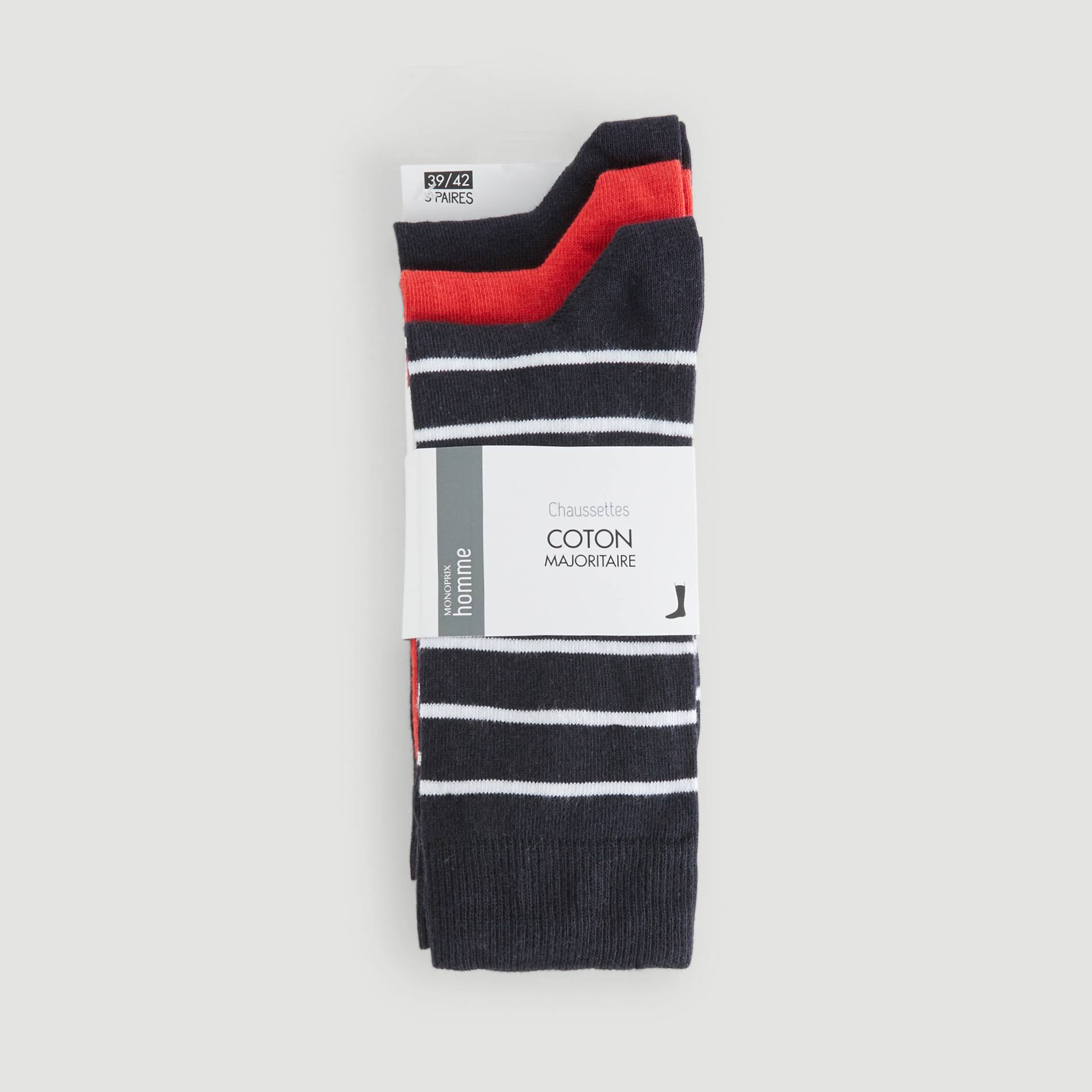 Lot de 3 paires de chaussettes imprimees, Bleu marine, large image number 0.0