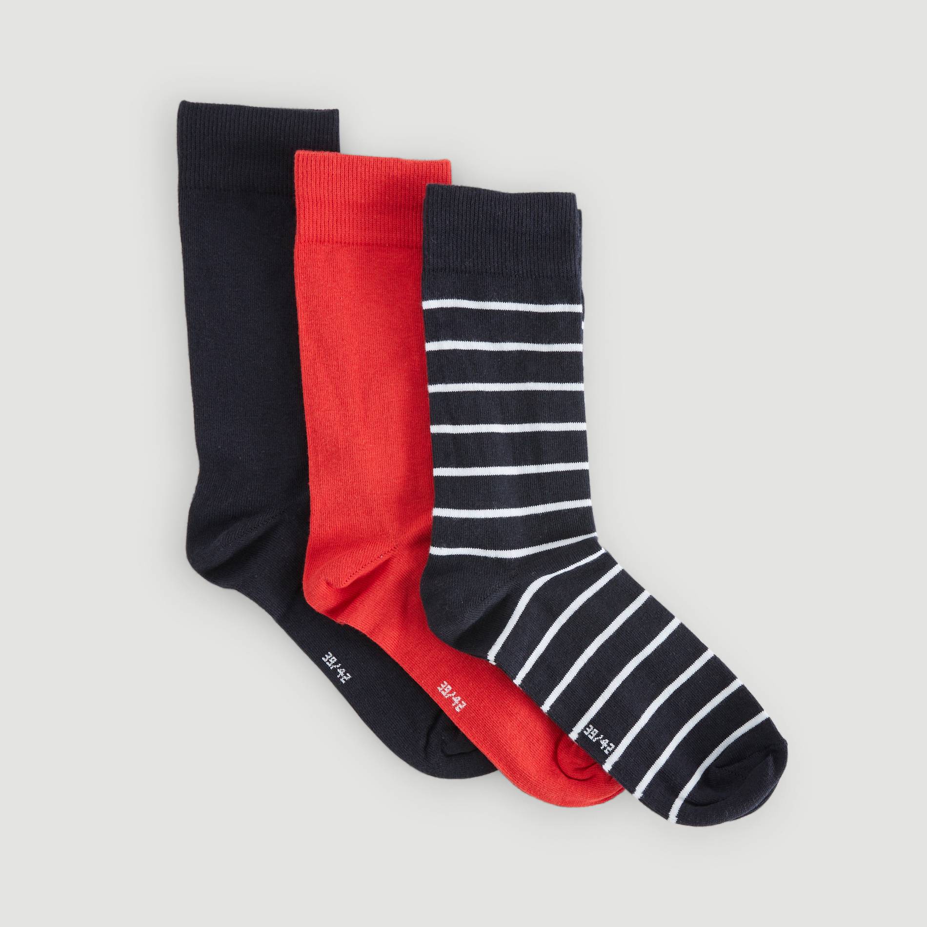 Lot de 3 paires de chaussettes imprimees, Bleu marine, large image number 1.0
