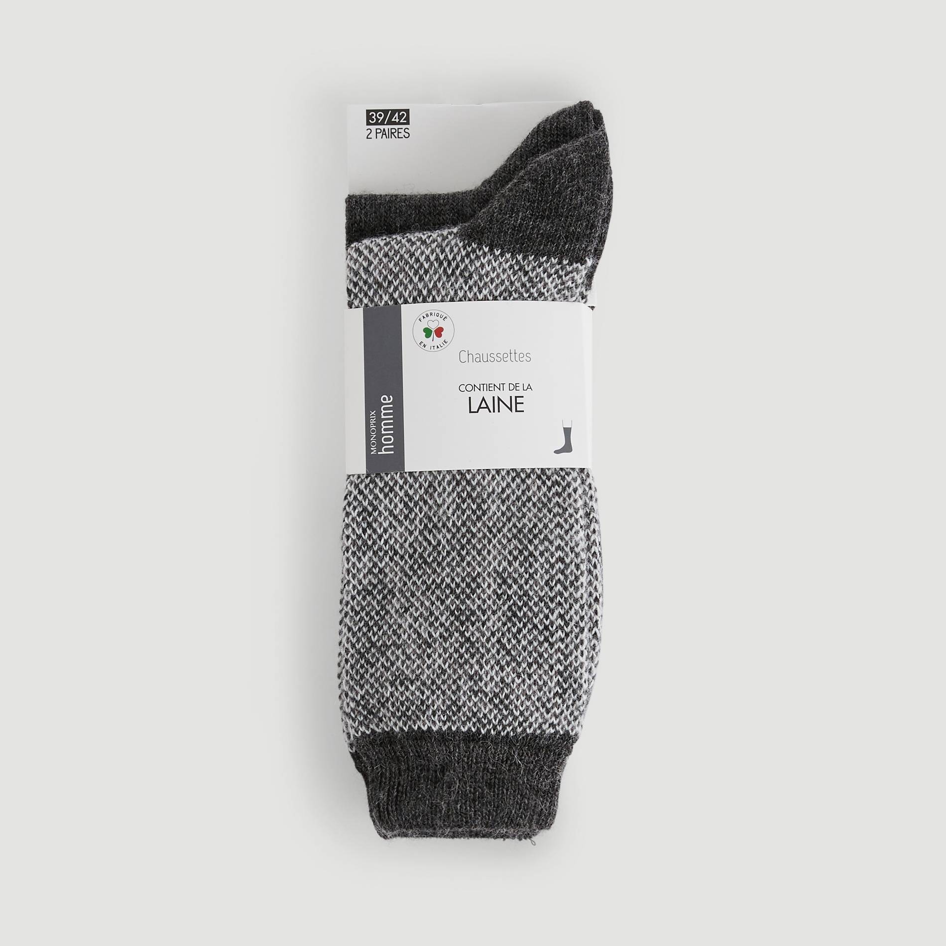 Lot de 2 paires de chaussettes chevrons, Gris moyen, large image number 0