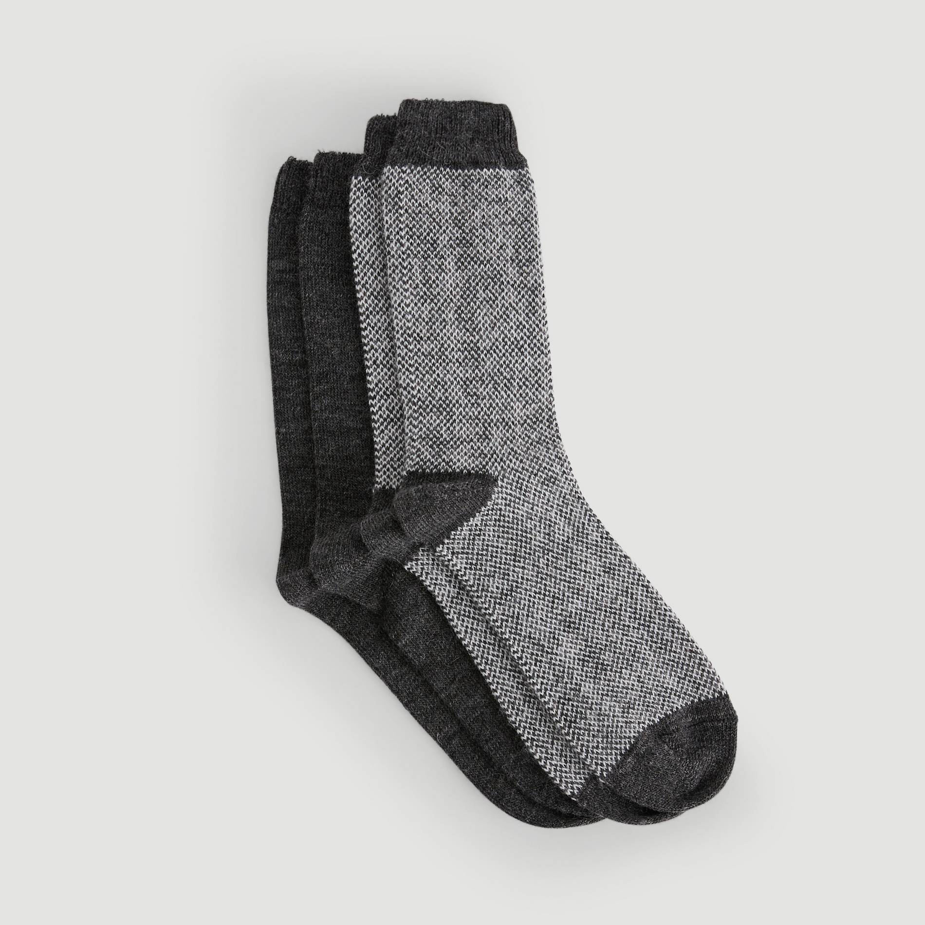 Lot de 2 paires de chaussettes chevrons, Gris moyen, large image number 1.0