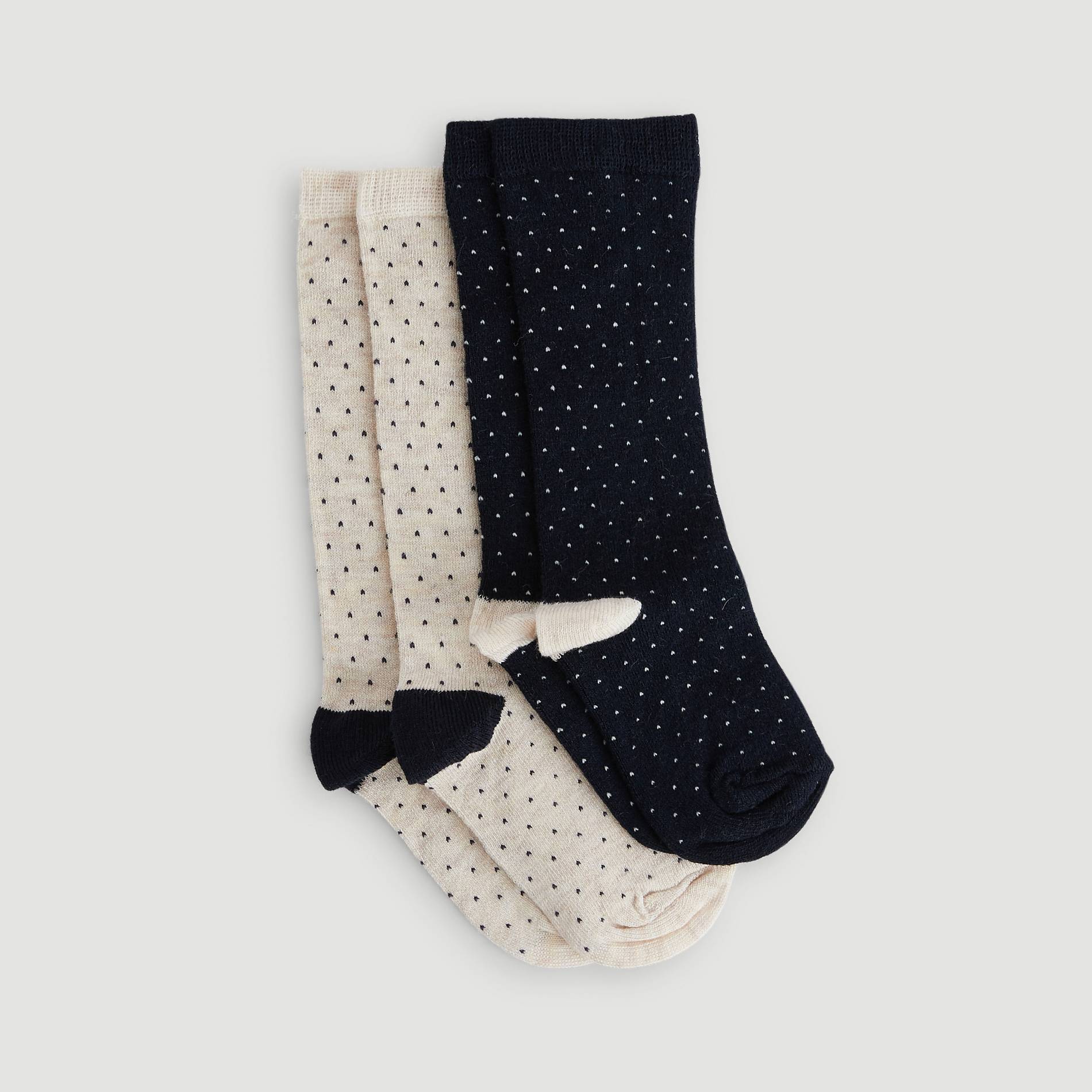Lot de 2 paires de chaussettes hautes, Bleu marine, large image number 0.0