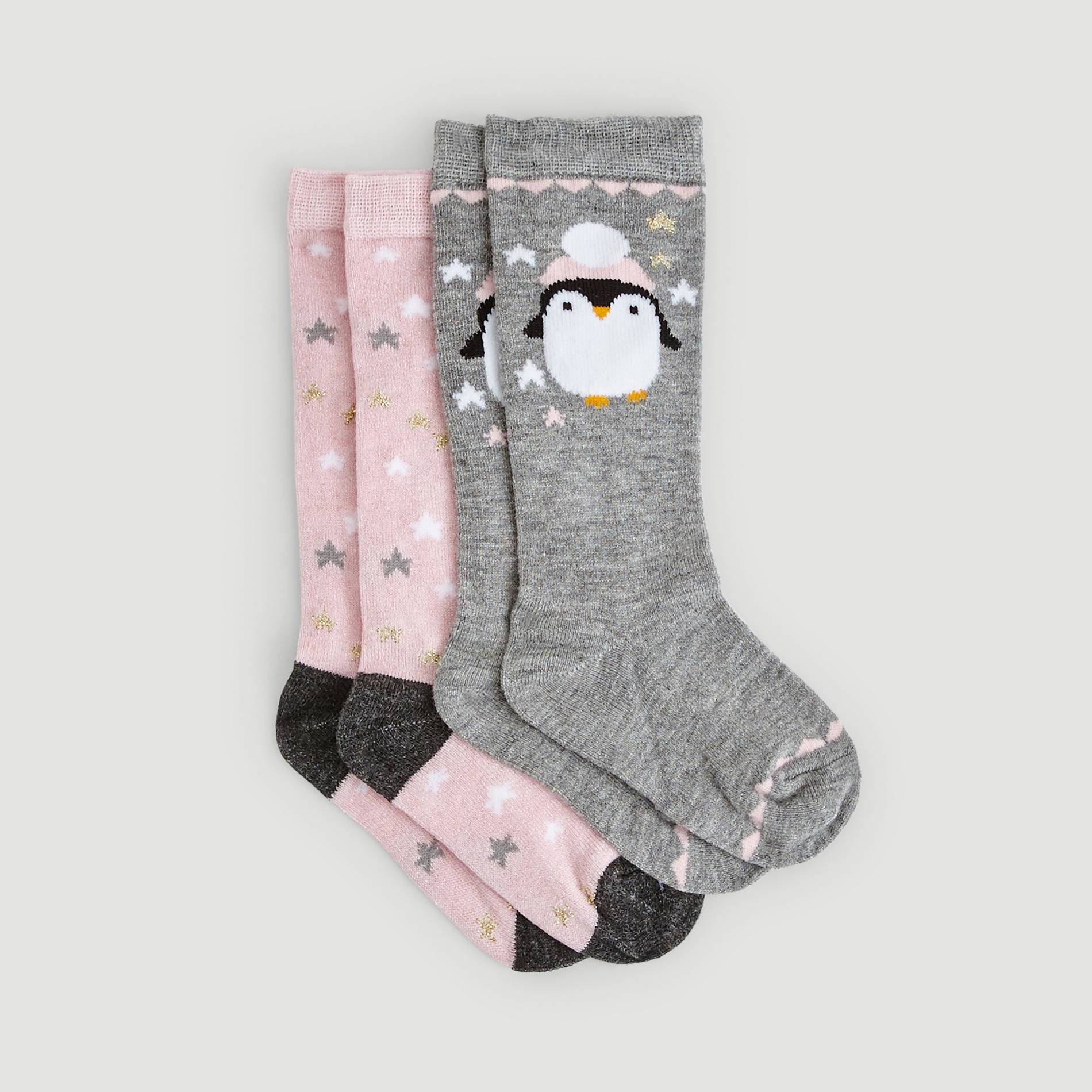 Lot de 2 paires de chaussettes hautes, Gris moyen, large image number 0.0