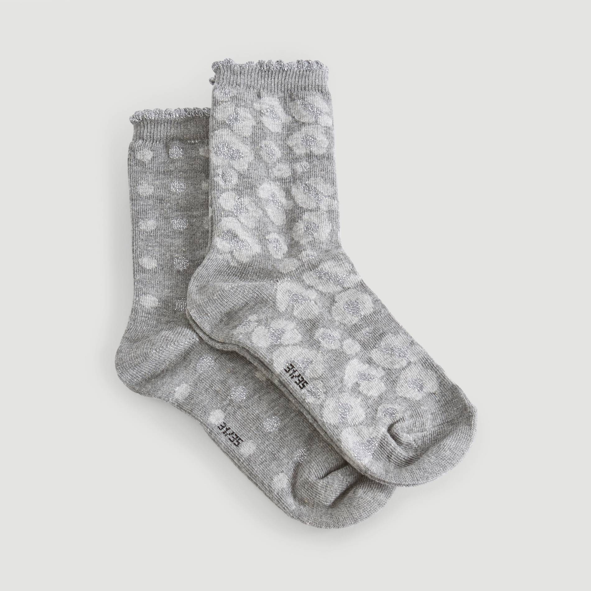 Lot de 2 paires de chaussettes imprimees, Gris moyen, large image number 0.0