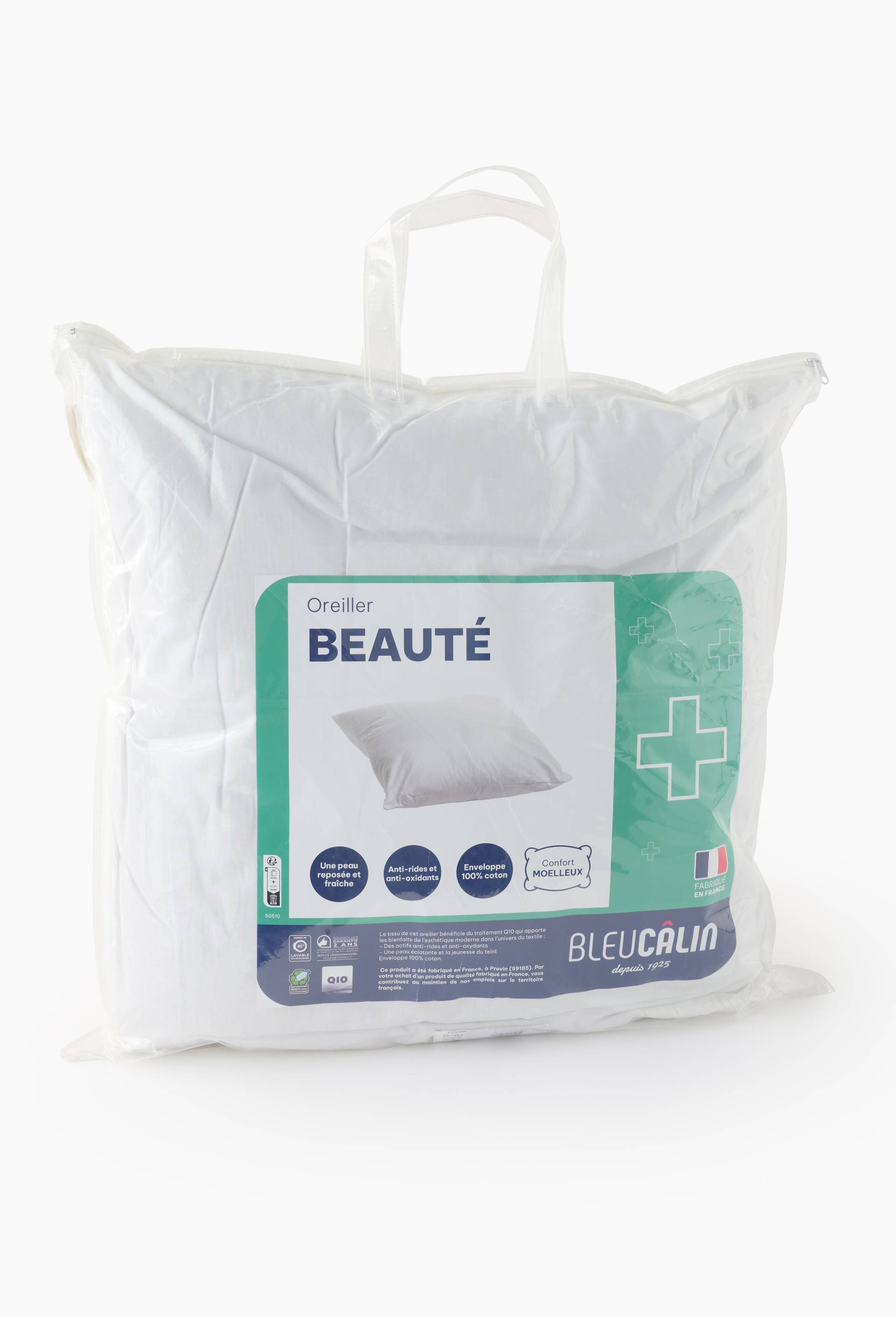 Oreiller "beauté", 60x60cm, enveloppe 100% coton, garnissage 100% polyester, Blanc, large image number 0