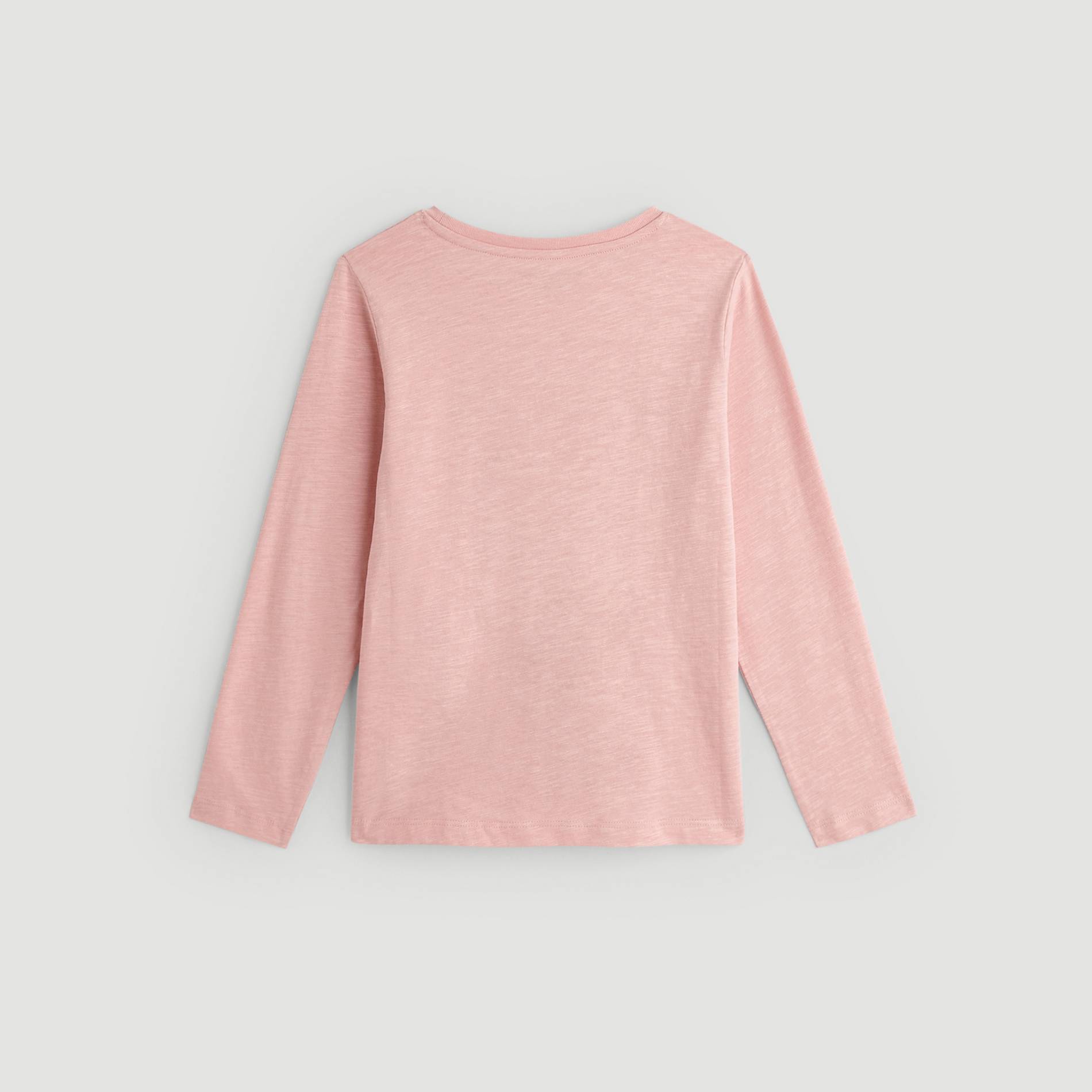 T-shirt manches longues imprime en coton BIO, Bois de rose, large image number 1