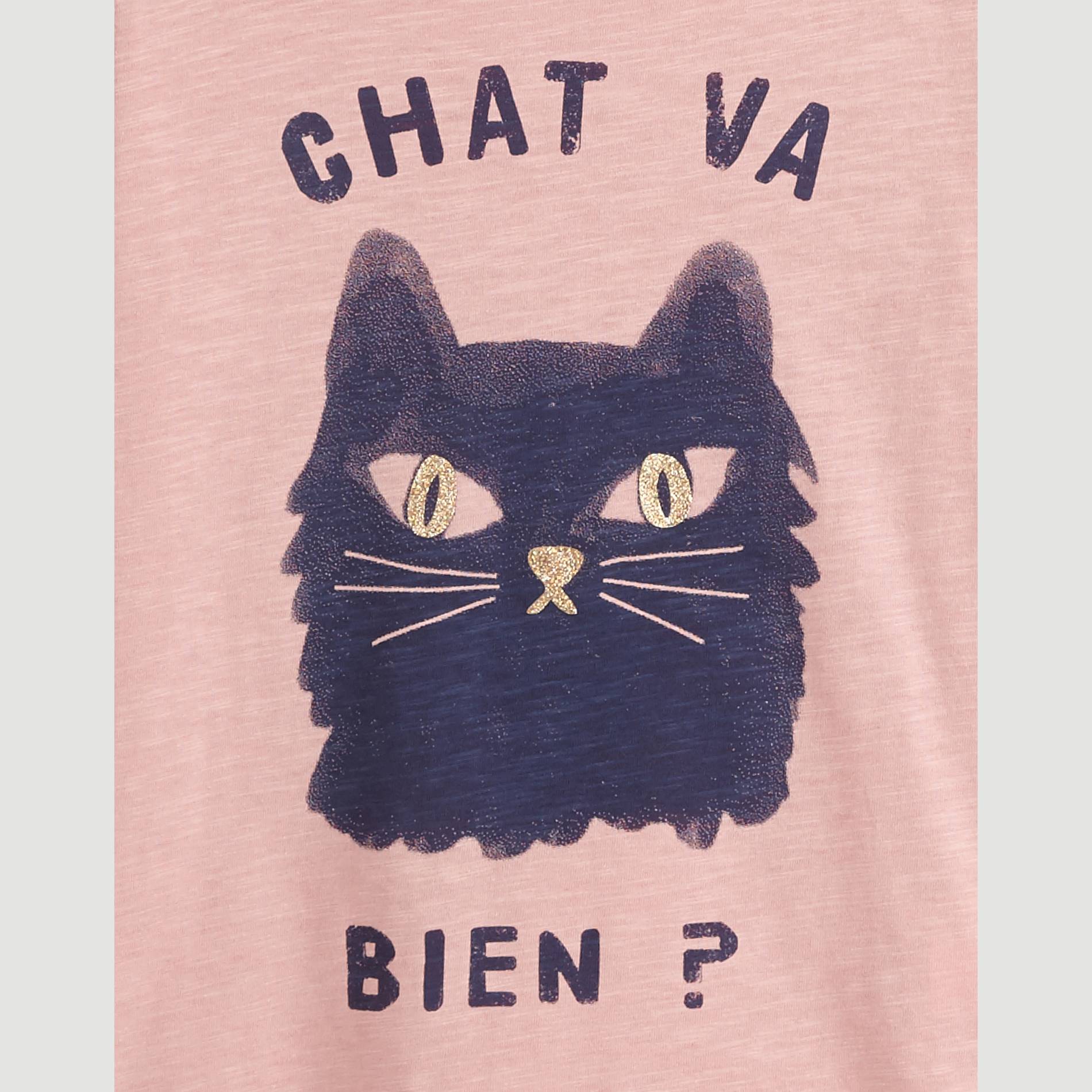 T-shirt manches longues imprime en coton BIO, Bois de rose, large image number 2