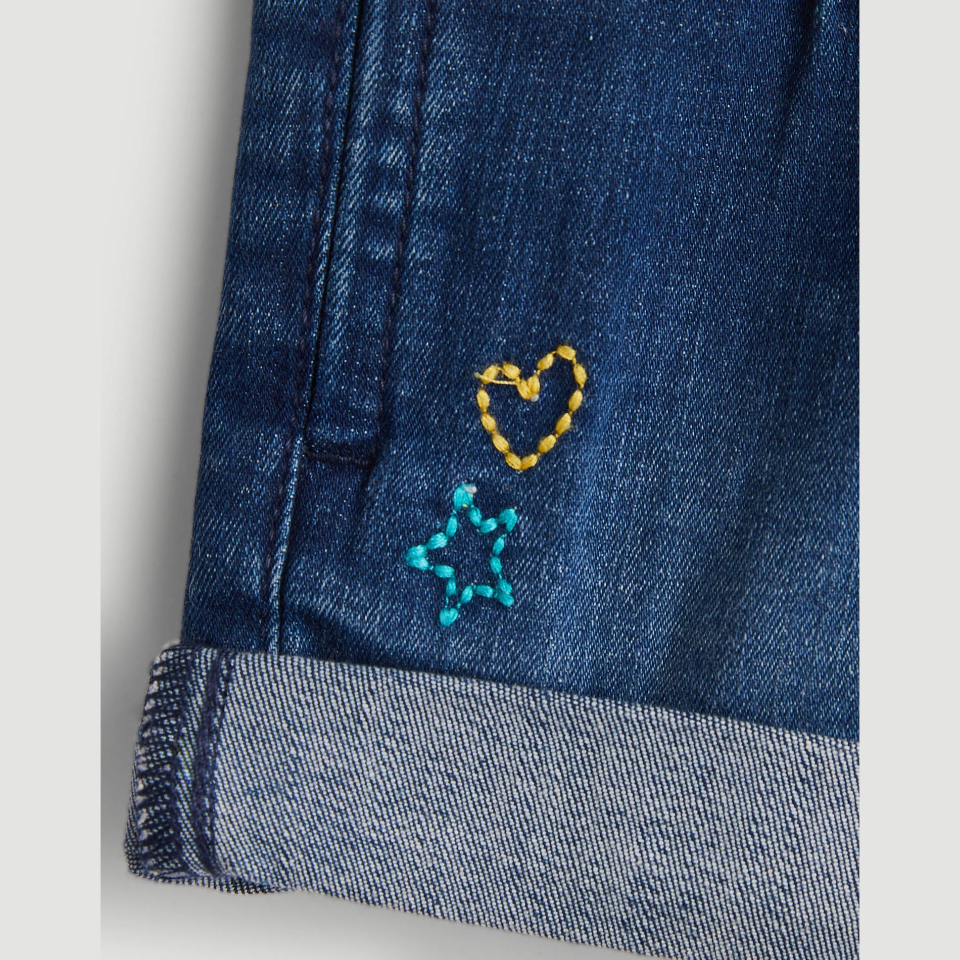 Short denim brodé, Bleu marine, large image number 2