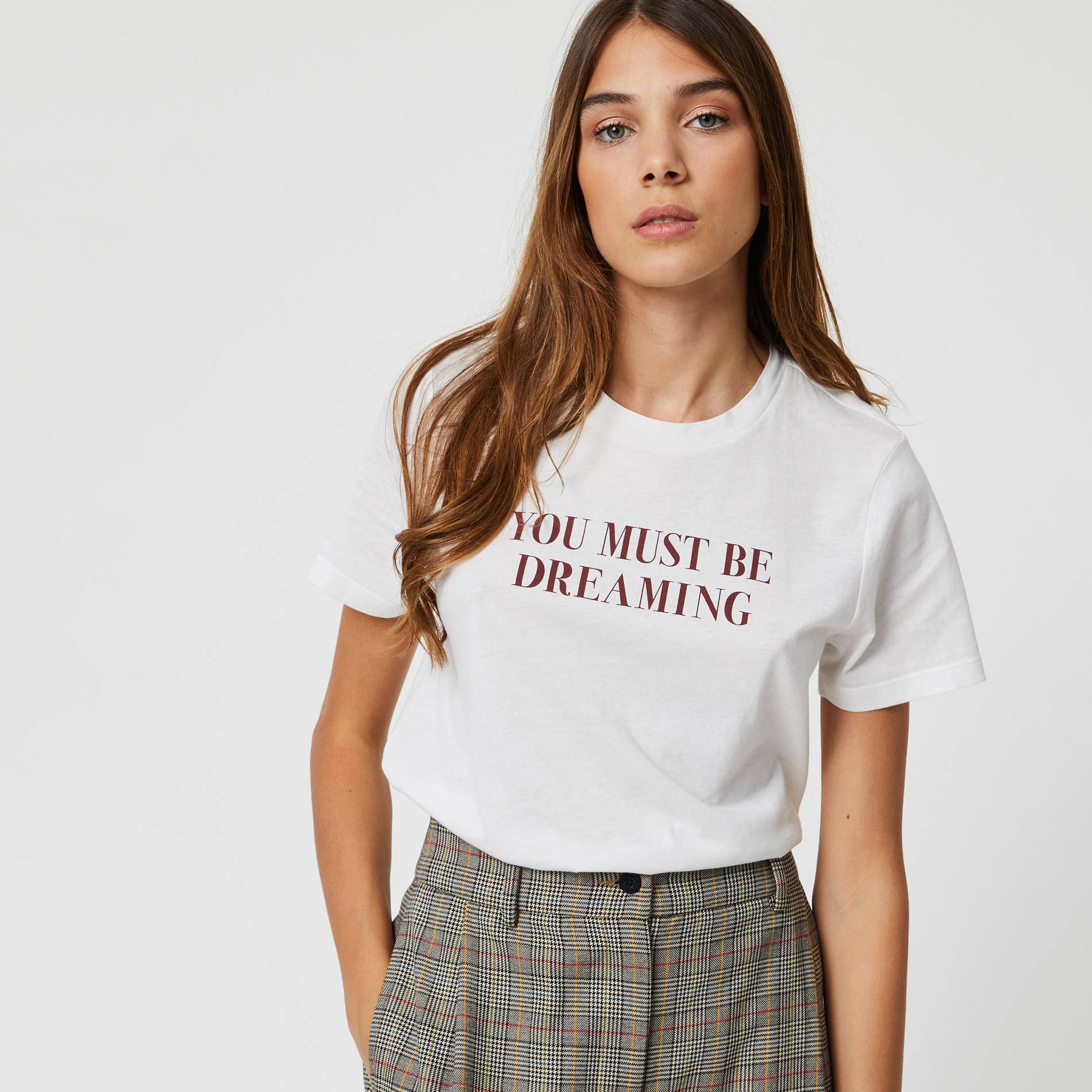 T-shirt a message en coton BIO, Ecru, large image number 0