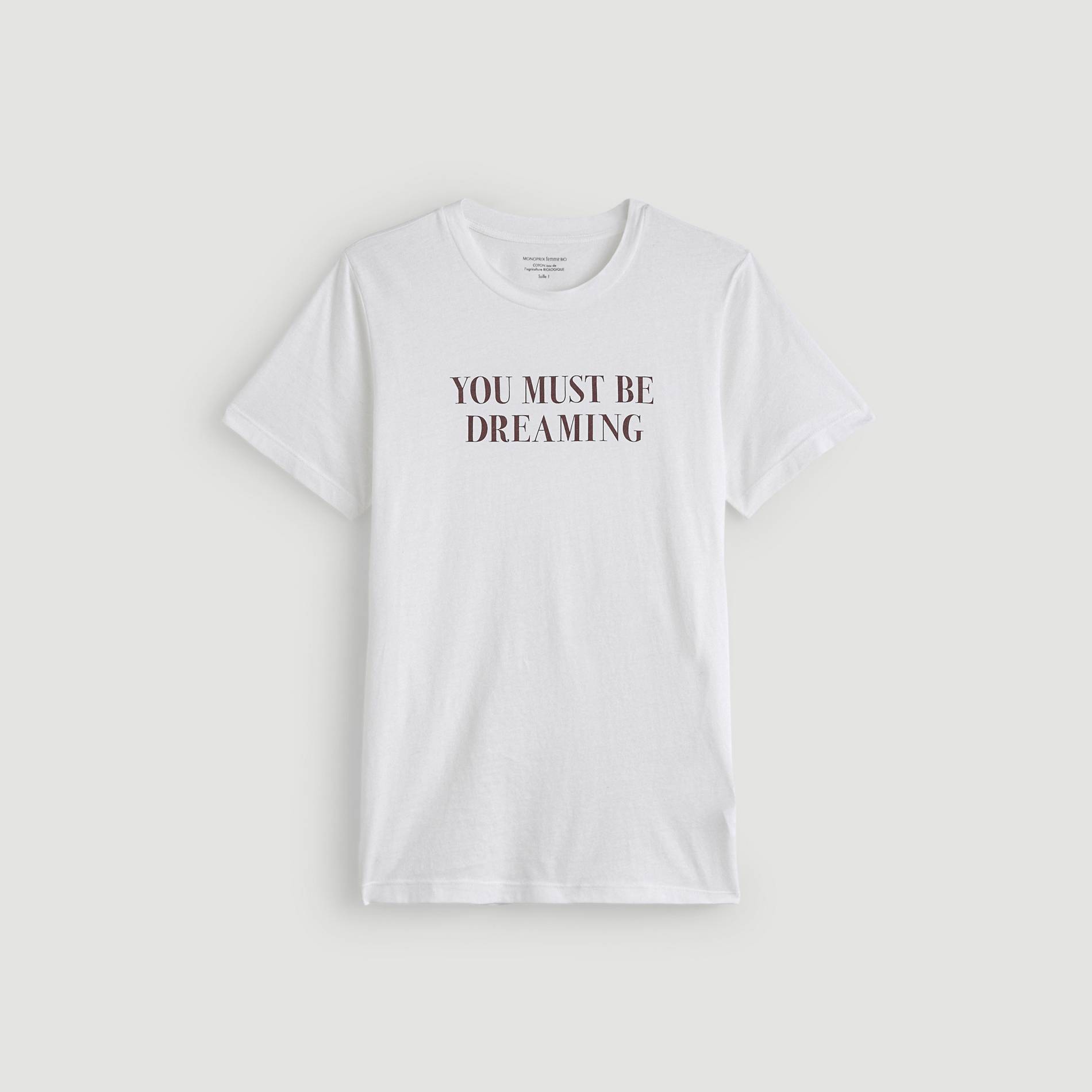T-shirt a message en coton BIO, Ecru, large image number 2