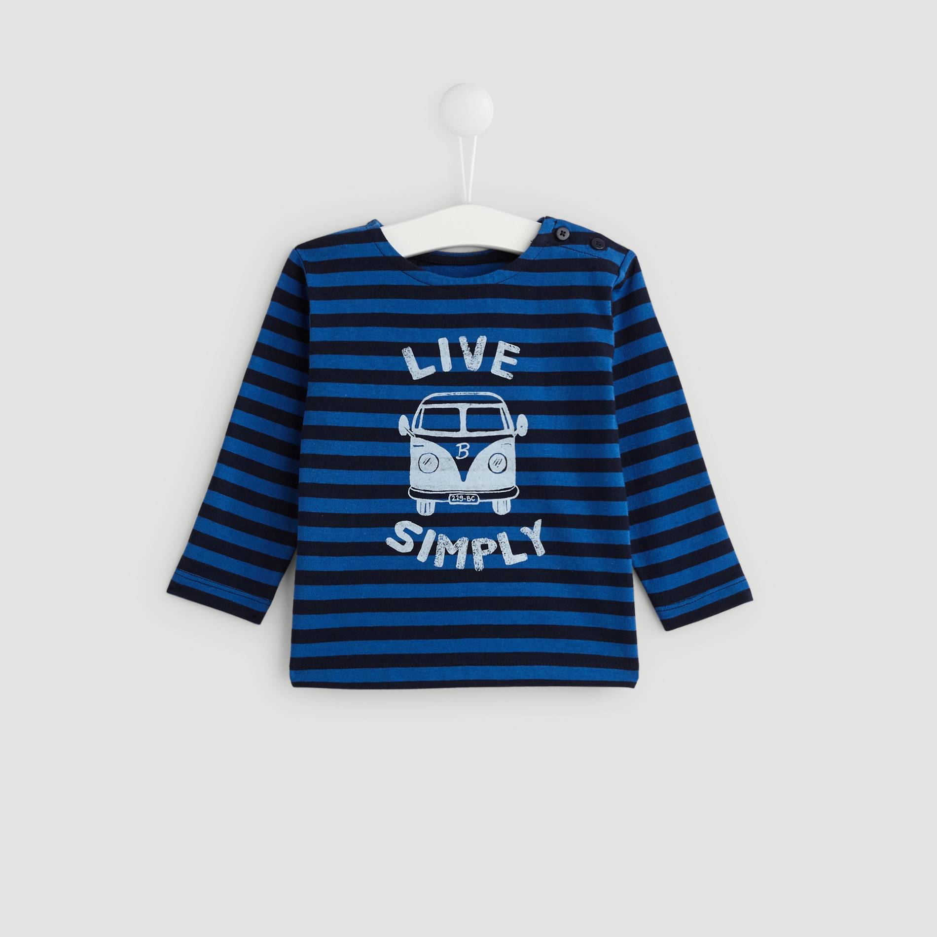 T-shirt manches longues imprime, Bleu vif, large image number 0