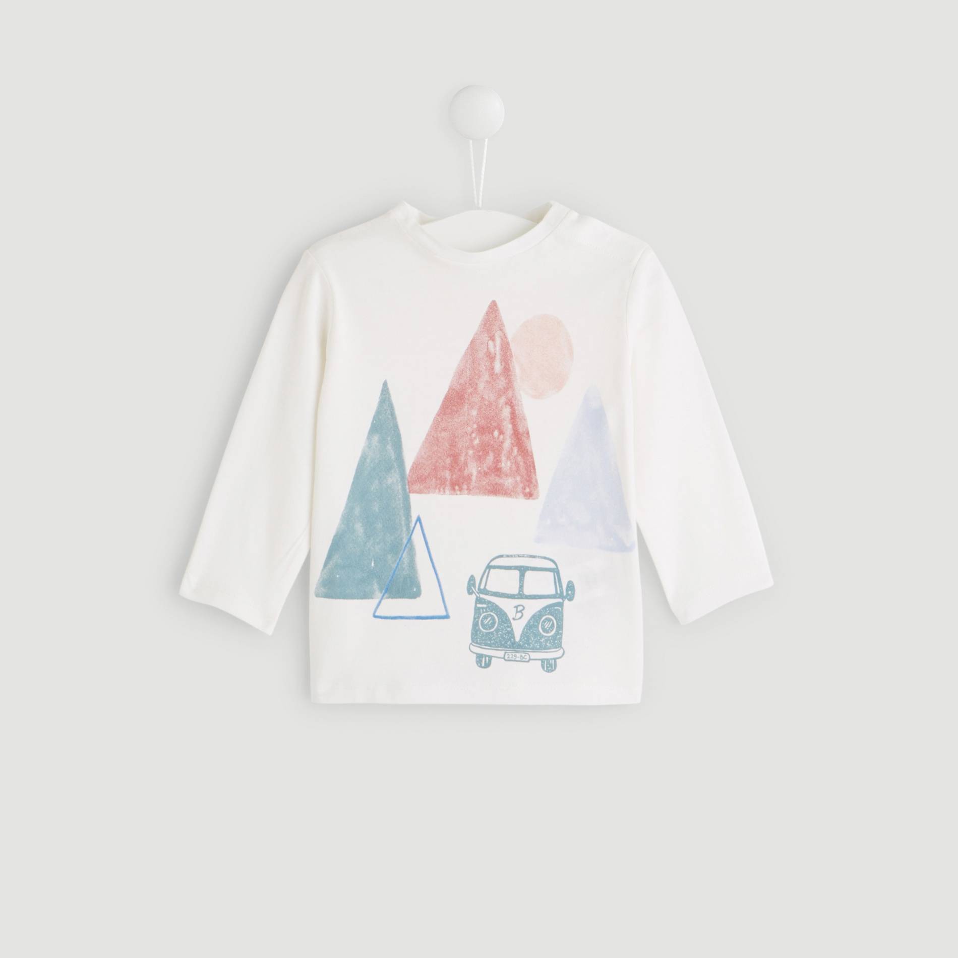 T-shirt manches longues imprimee, Ecru, large image number 0.0