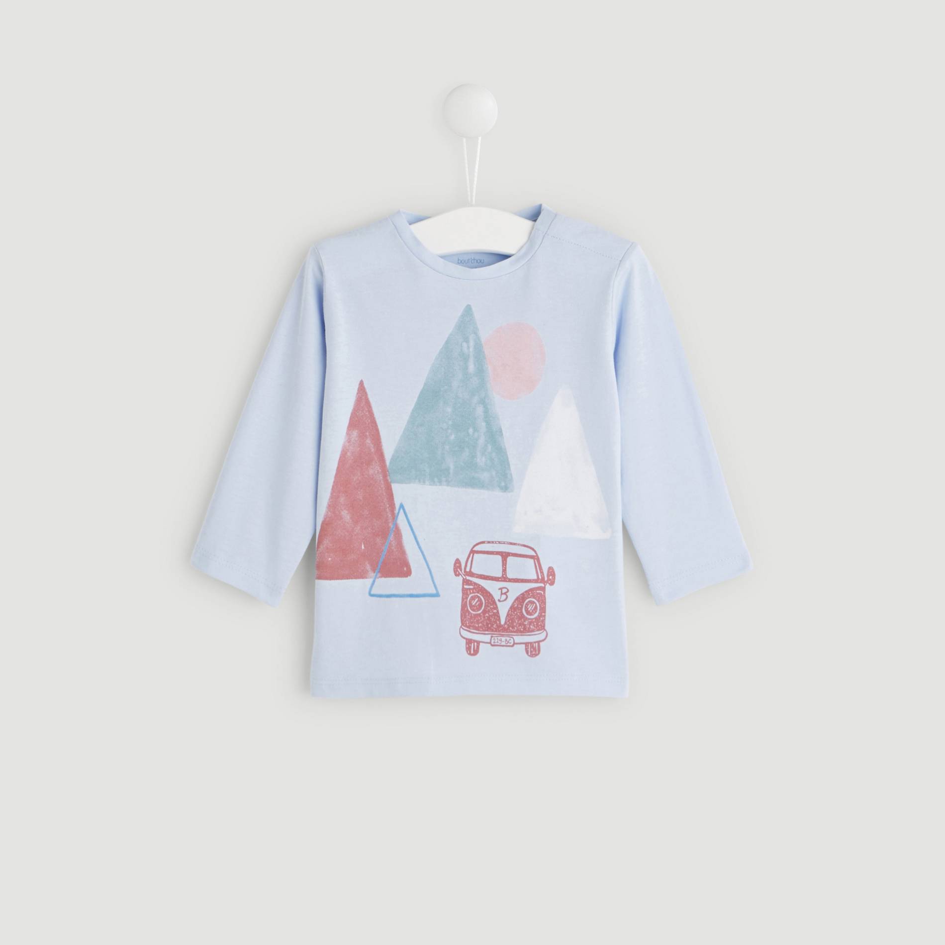 T-shirt manches longues imprimee, Bleu, large image number 0