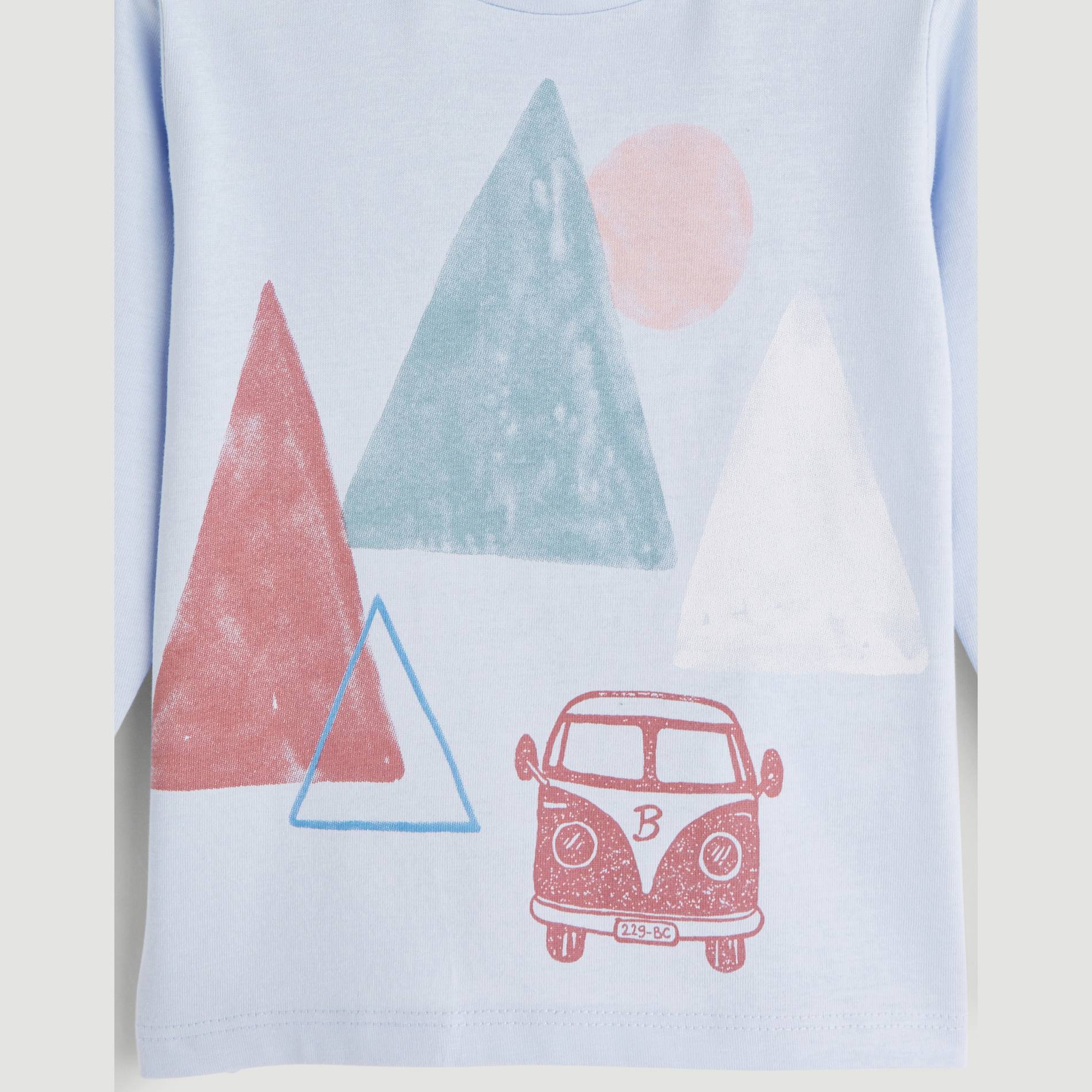 T-shirt manches longues imprimee, Bleu, large image number 2
