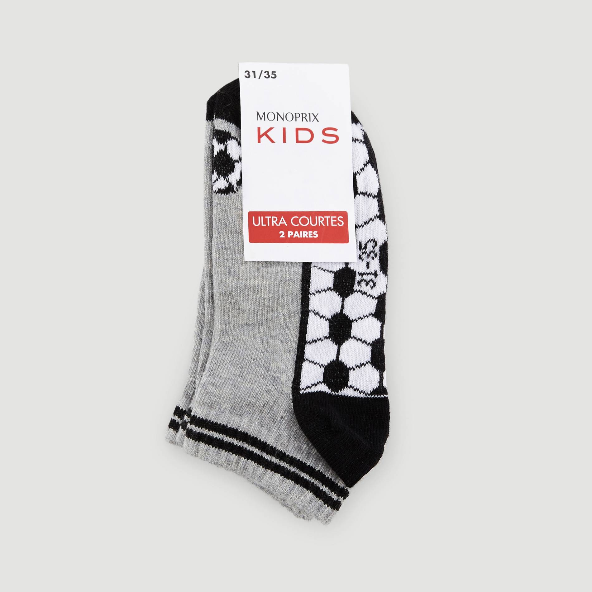 Lot de 2 paires de chaussettes ultra-courtes - Oeko-Tex ®, Gris moyen, large image number 0