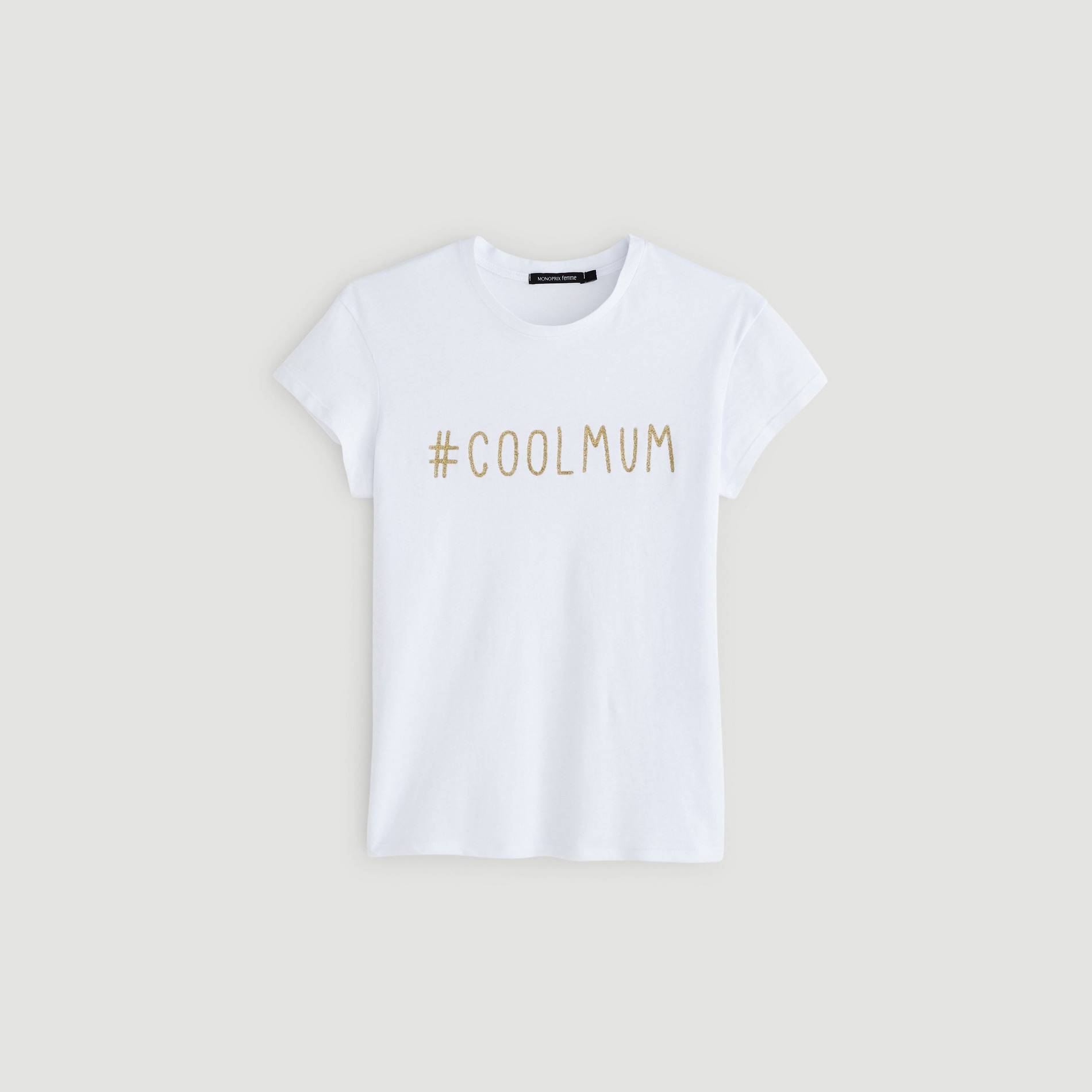 T-shirt en coton à message, Blanc, large image number 2.0