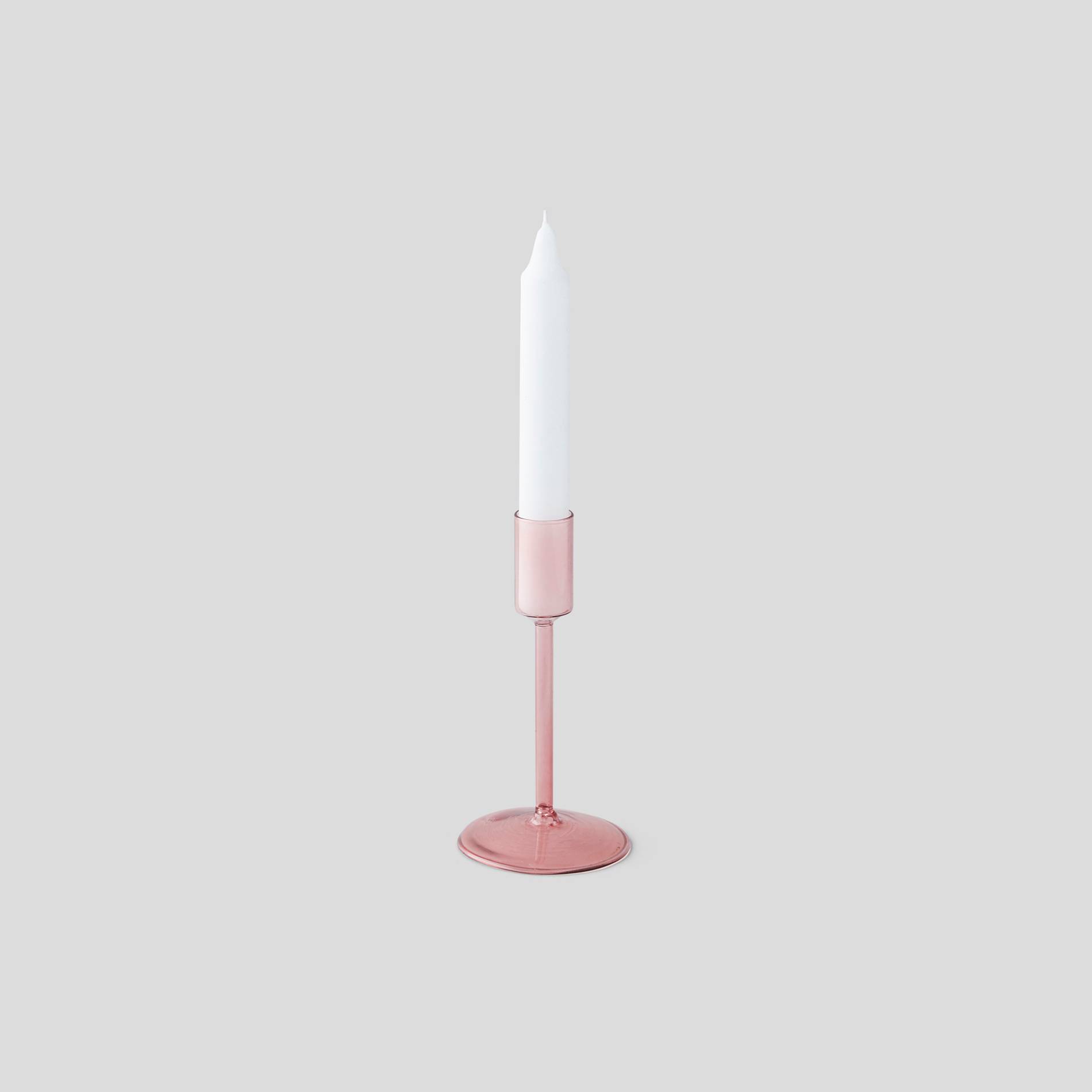 Bougeoir en verre, Petit Modèle, Bois de rose, large image number 0