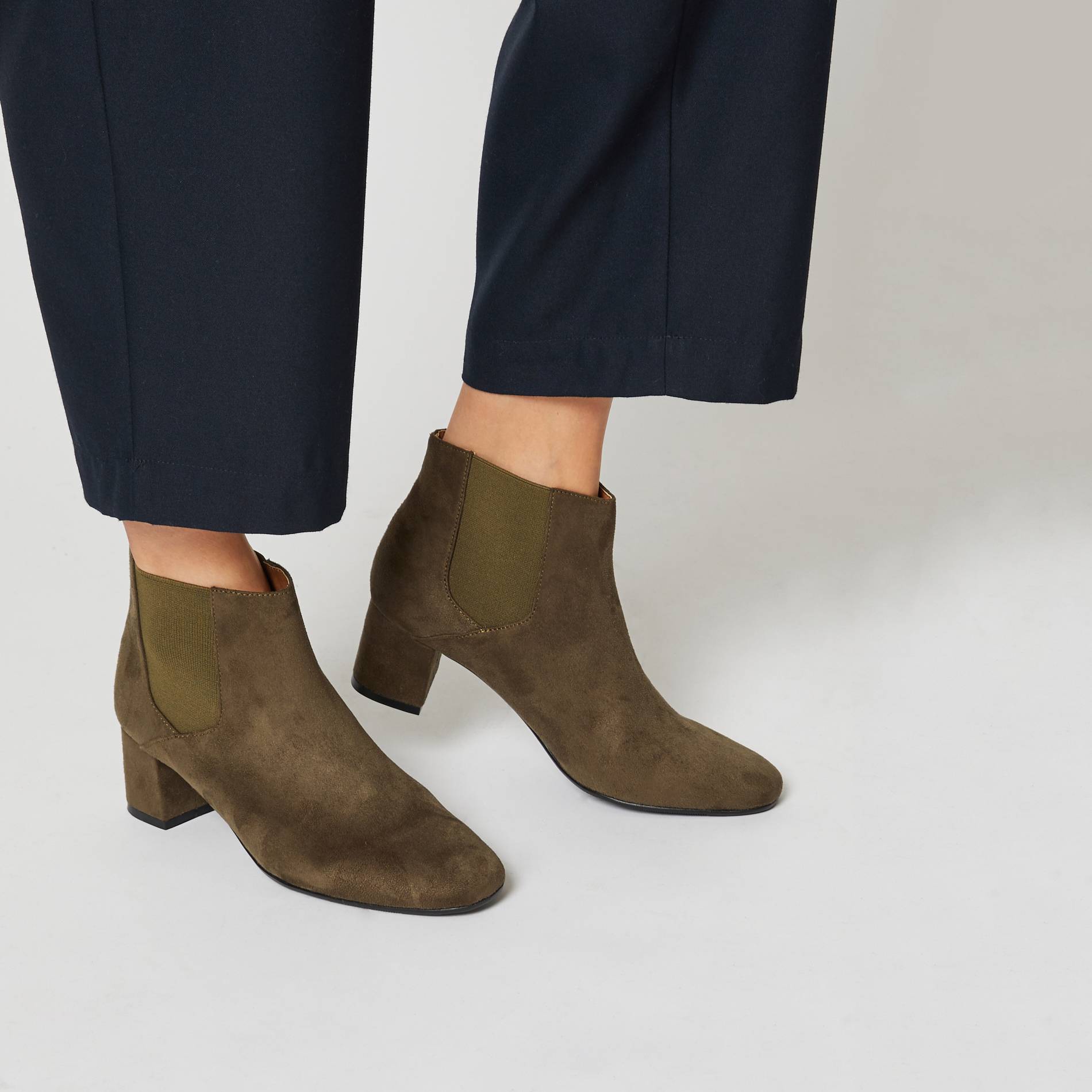 Bottines a talon, Kaki, large image number 0.0