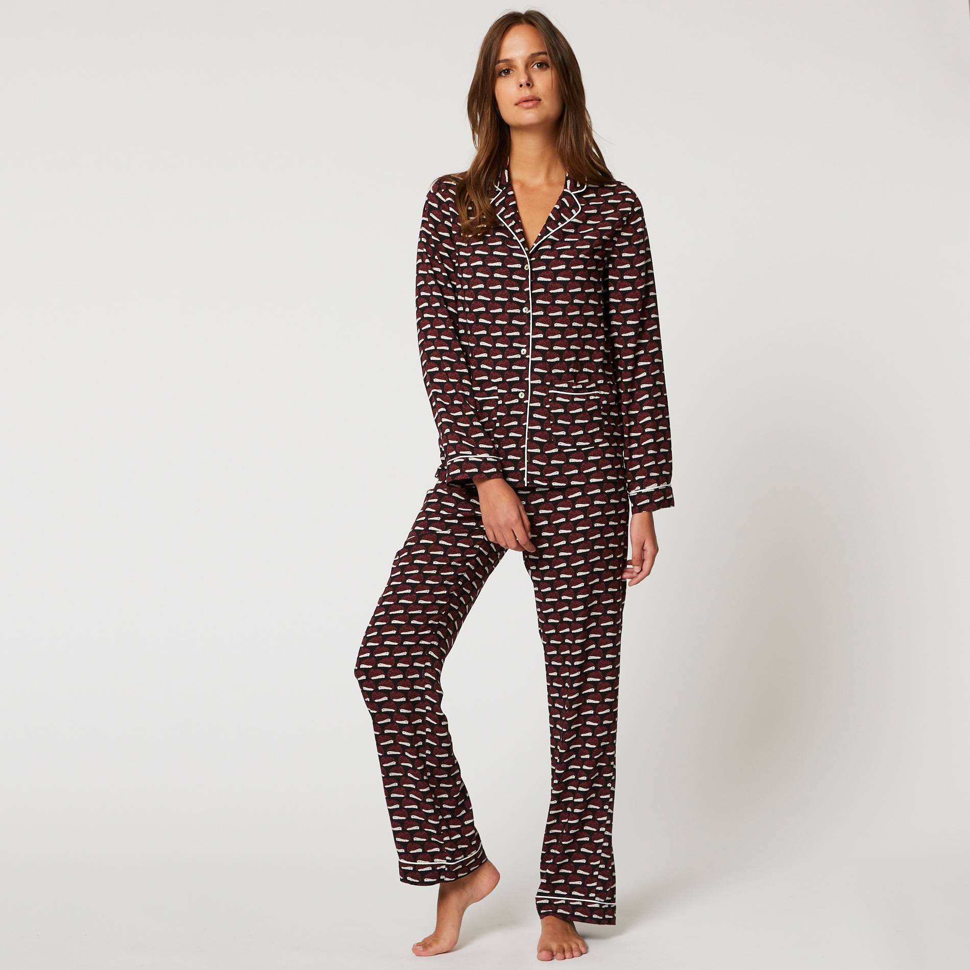 Pyjama imprime, Blanc, large image number 0