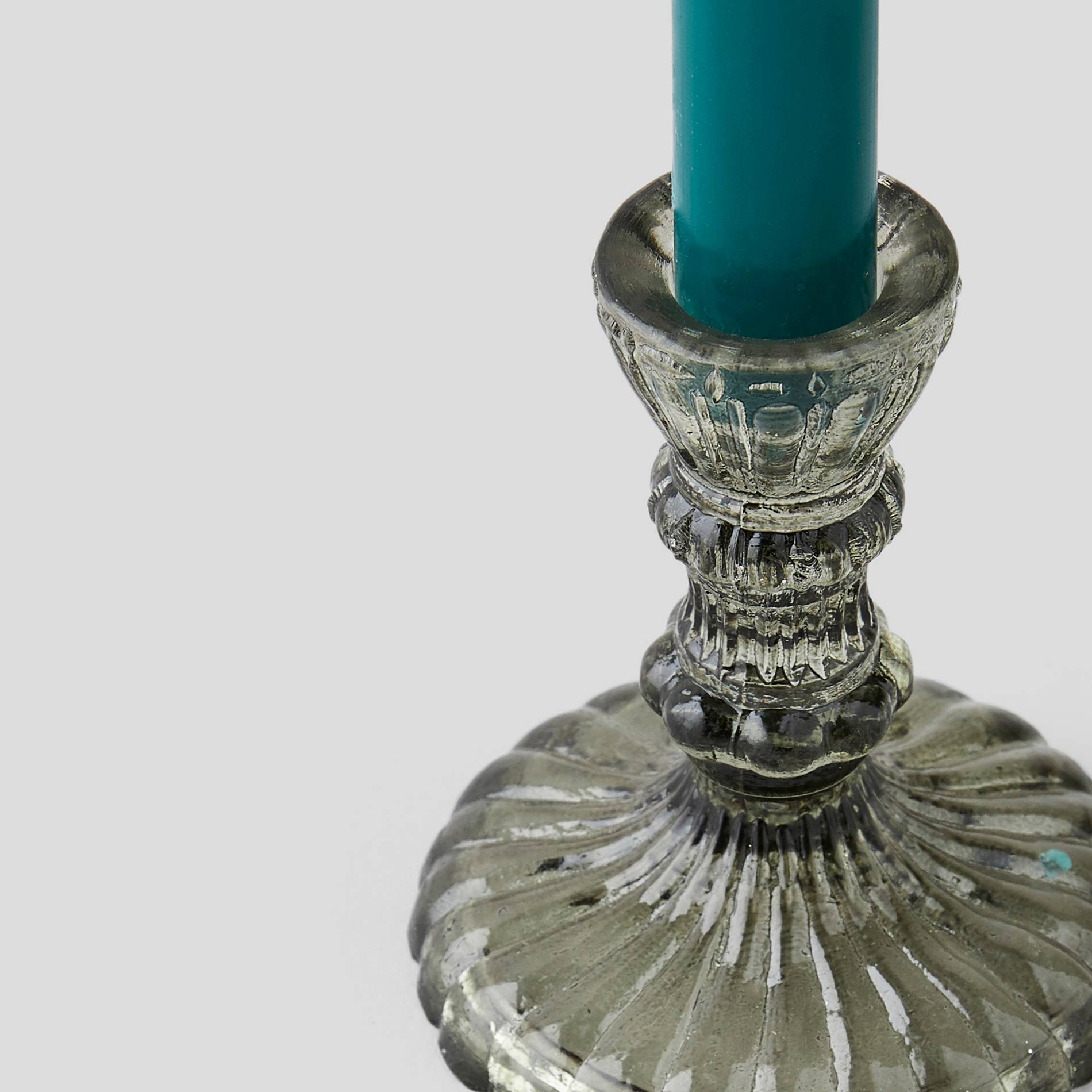 Bougeoir en verre fumée petit modèle, Sienne, large image number 1.0