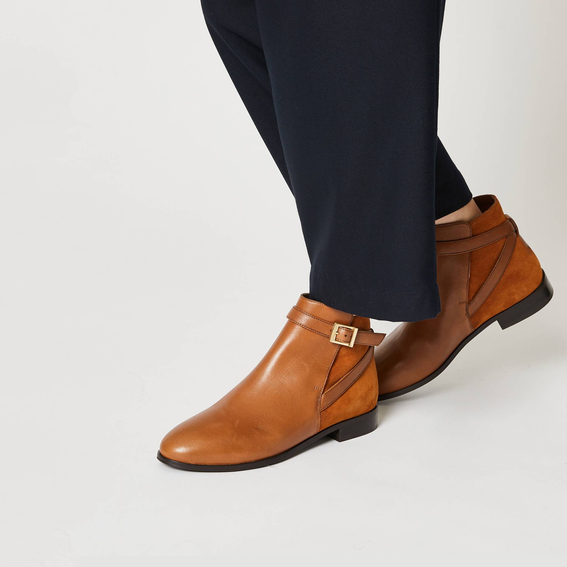 Boots en cuir, Caramel, large image number 0