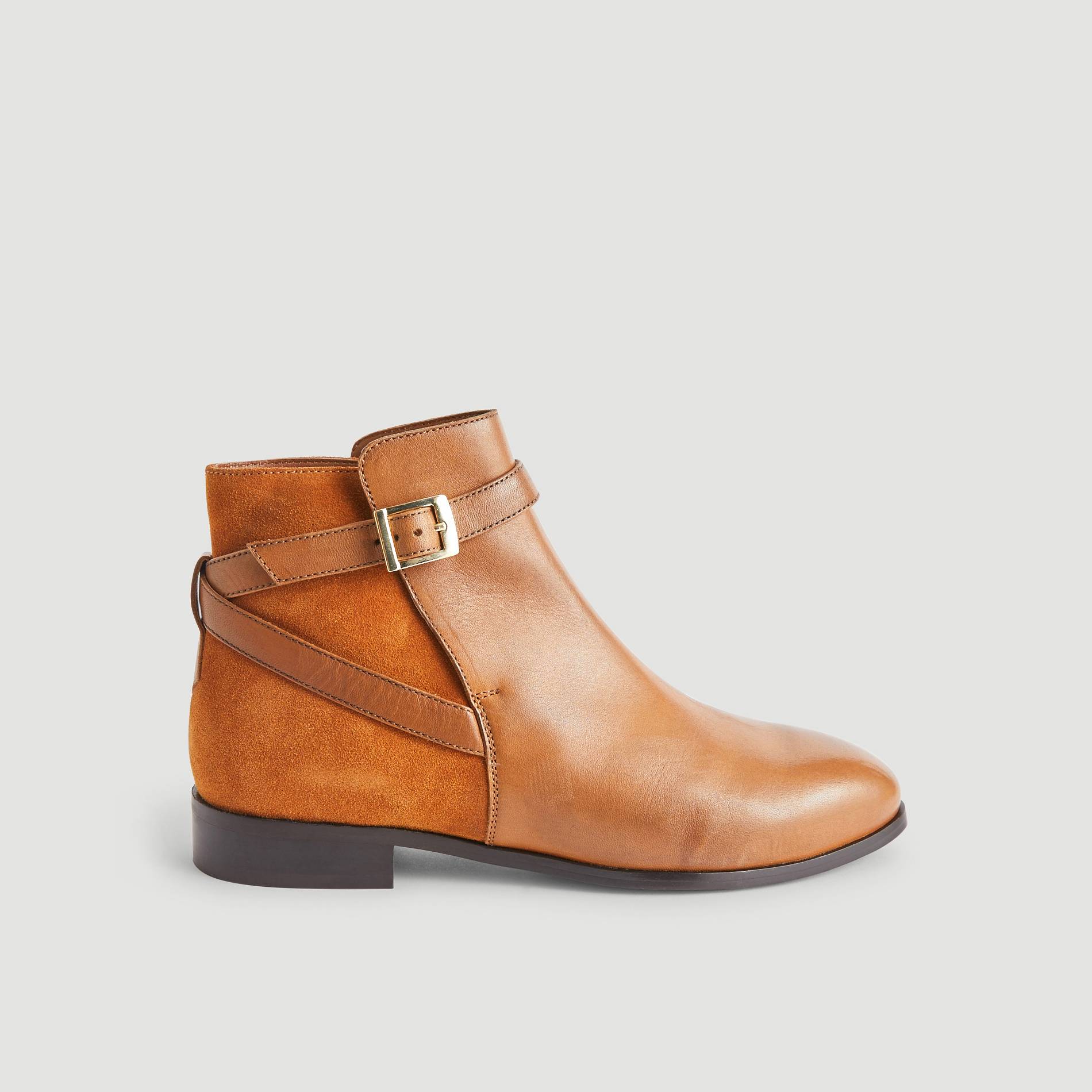 Boots en cuir, Caramel, large image number 1