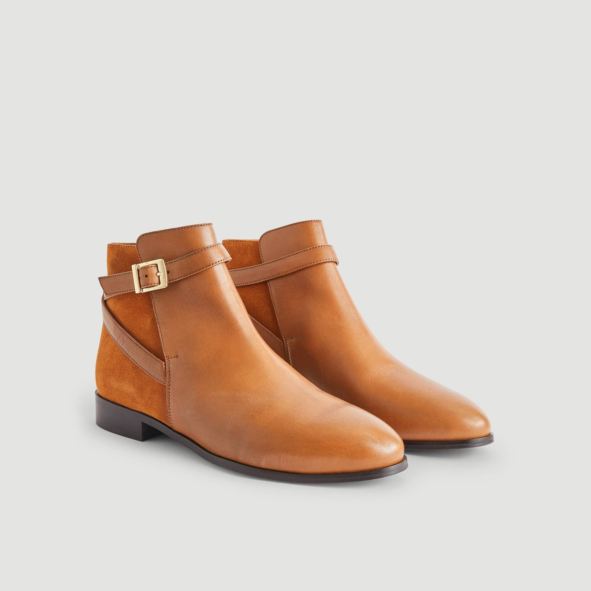 Boots en cuir, Caramel, large image number 2