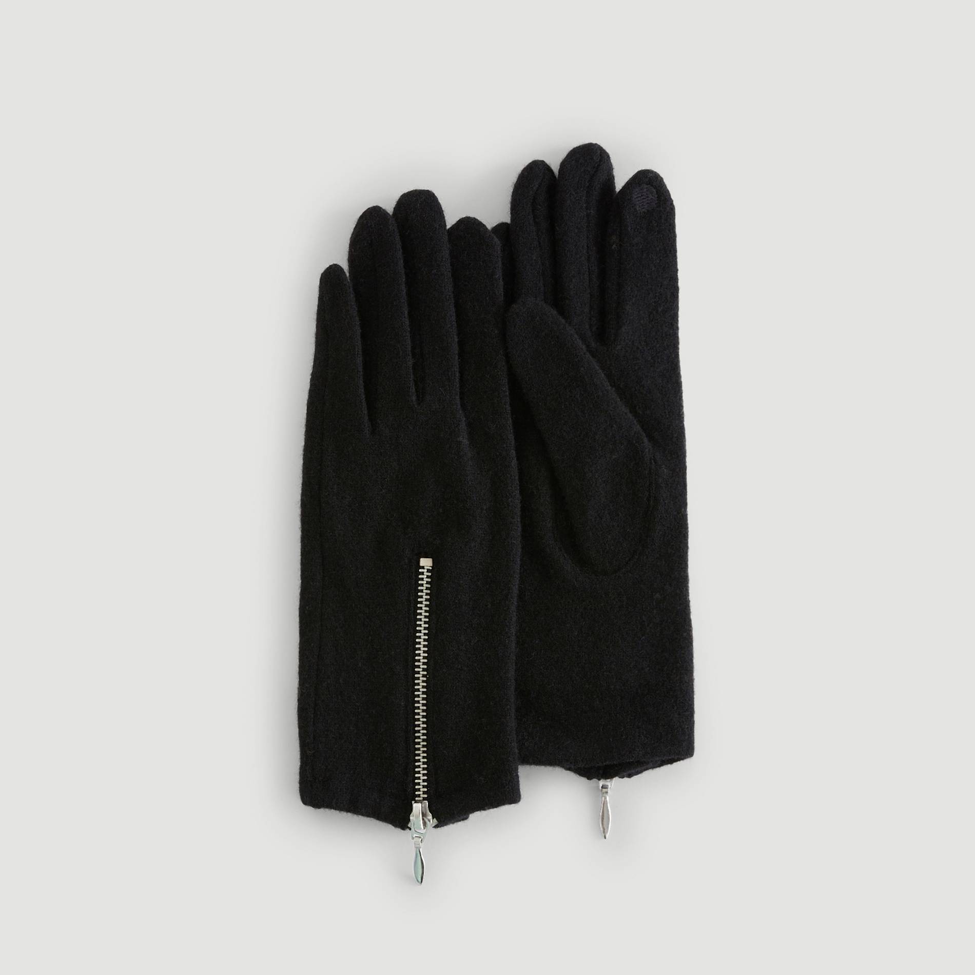 Gants zippee en laine, Noir, large image number 0.0