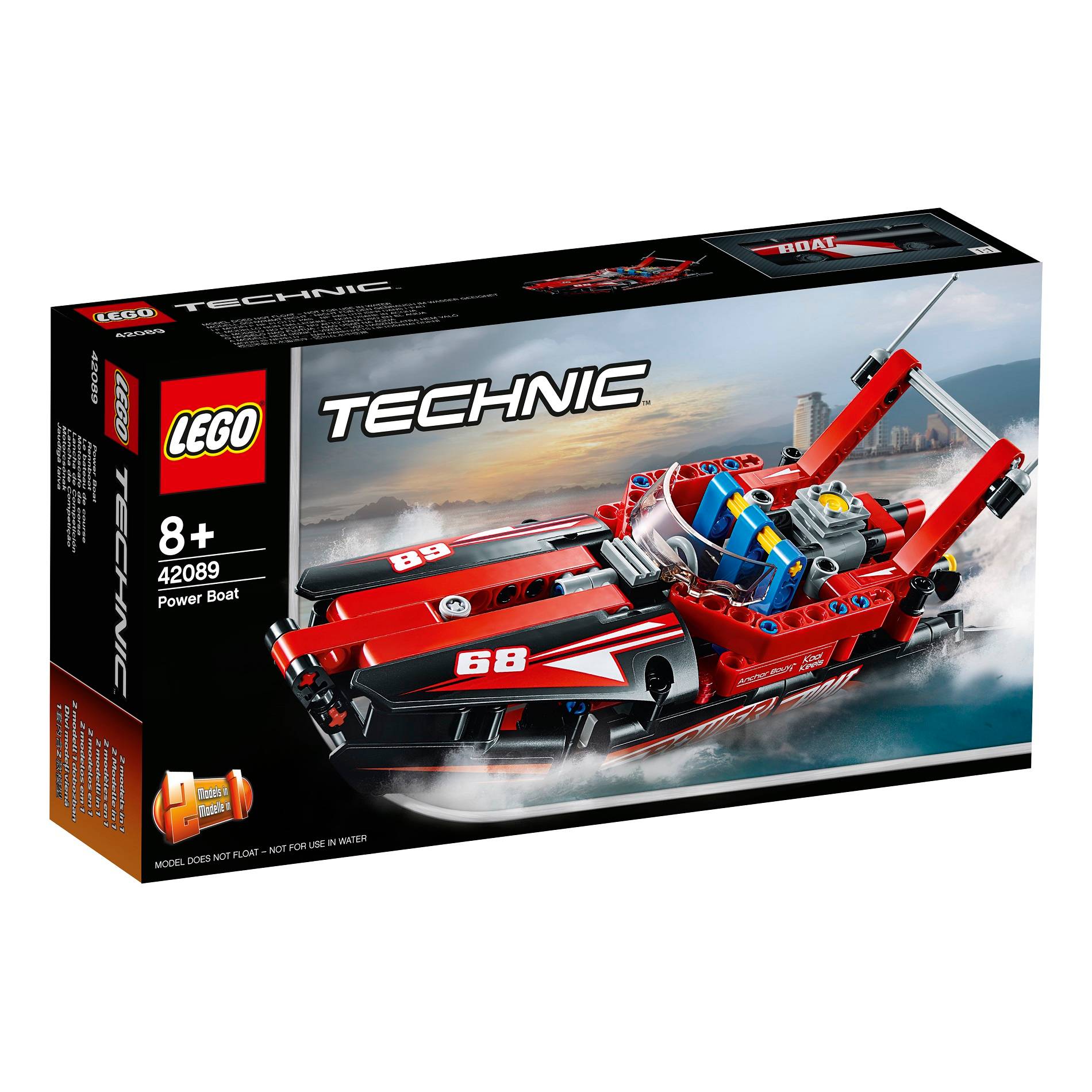 Bateau de course Lego Technics, Noir, large image number 0.0