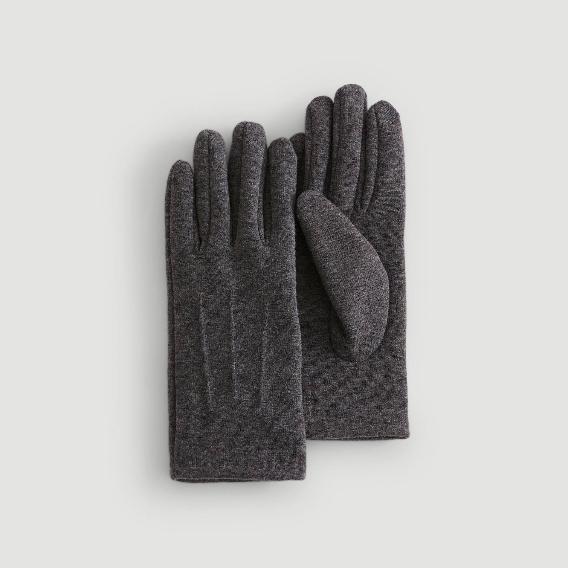 Gants coupes-cousus unis touche tactile, Gris foncé, large image number 0
