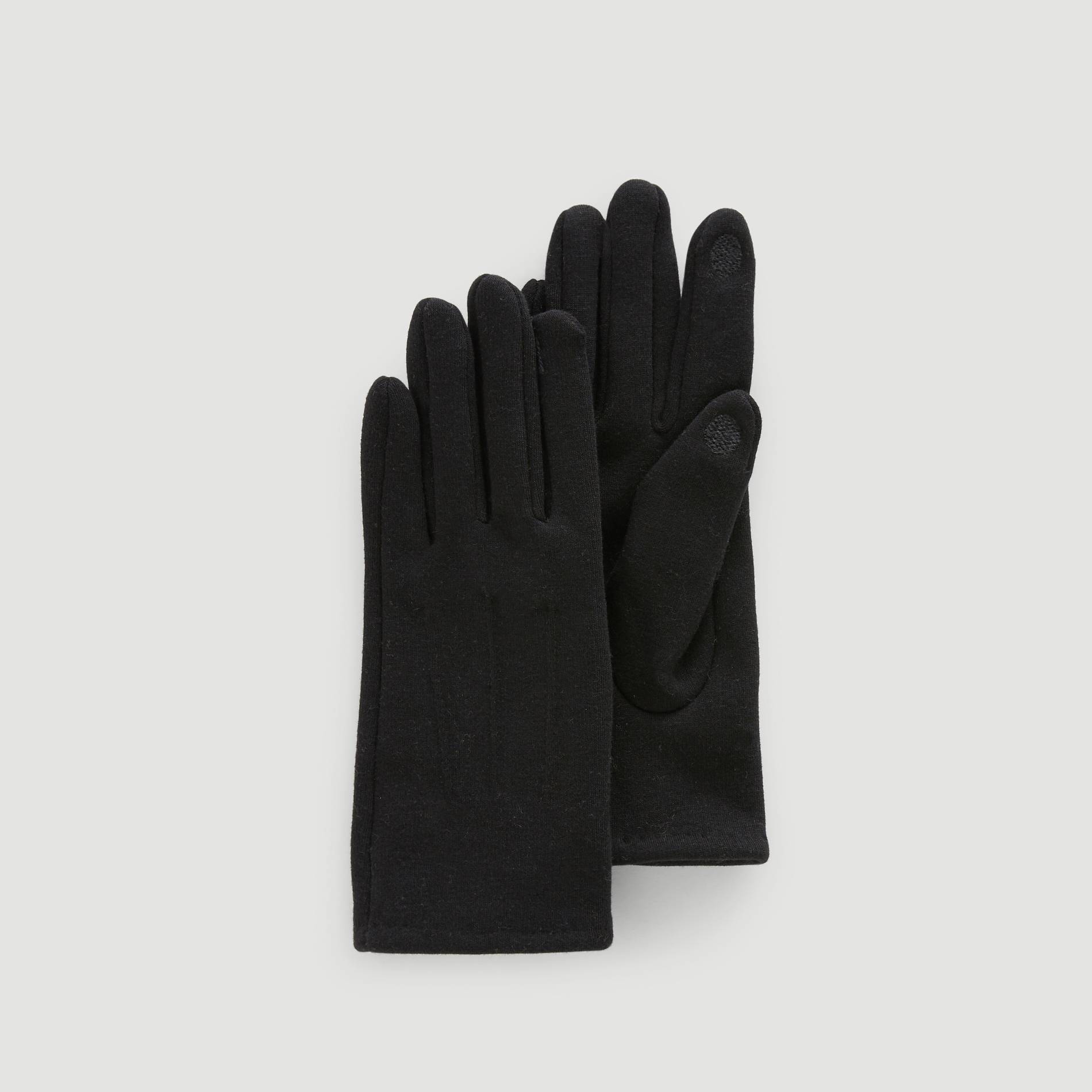 Gants coupes-cousus unis touche tactile, Noir, large image number 0